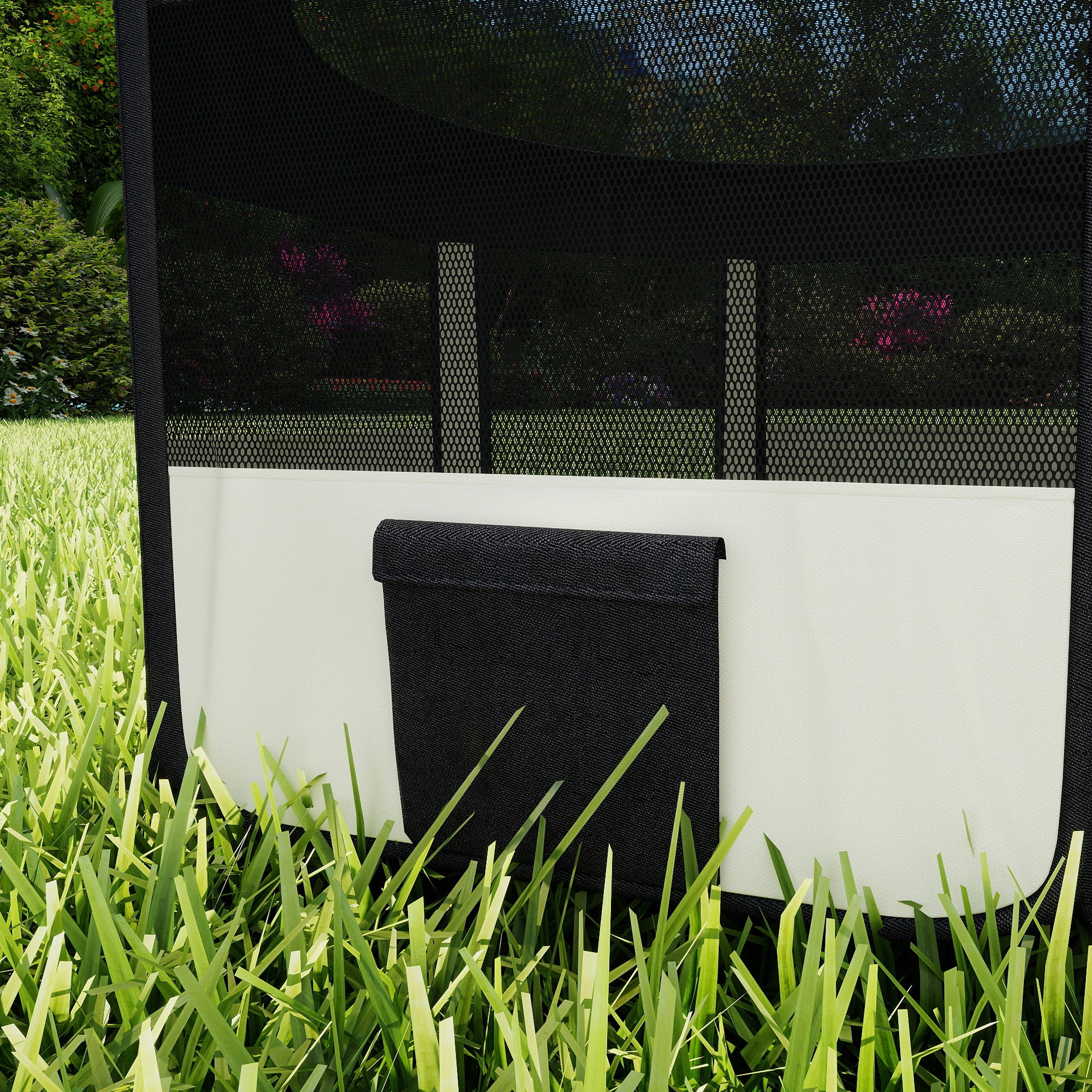 Parque para Animais de Estimação PawHut Tecido Oxford, Aço Preto 90x90x41cm - 5