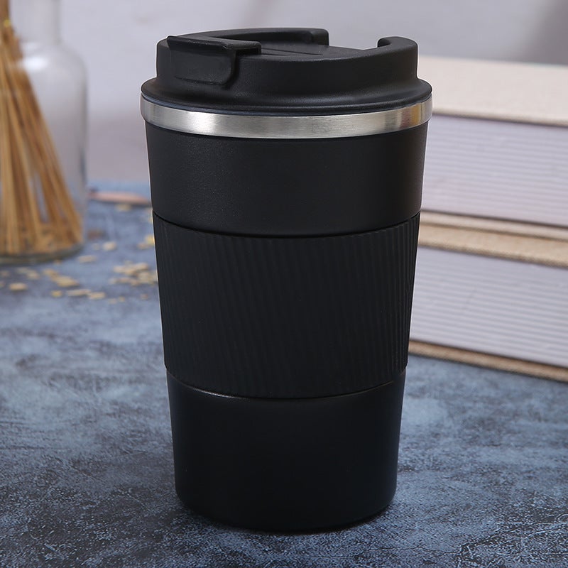 Czarny, szczelny, izolowany kubek 380 ml | Termos na kawę i herbatę | Izolowany kubek do kawy i herbaty, podwójne ścianki