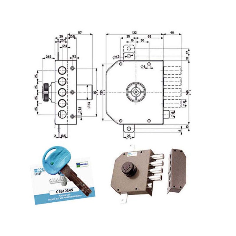 Serratura Mottura 52571ML2835 Triplice Per Porte Blindate - Foto 8