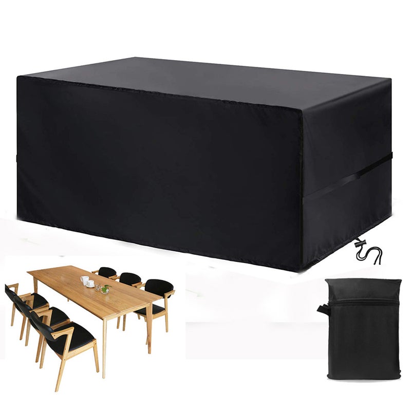 Pokrowiec na meble ogrodowe, prostokątny, wykonany z trwałej, odpornej na promieniowanie UV i rozdarcia tkaniny Oxford, do mebli ogrodowych z rattanu