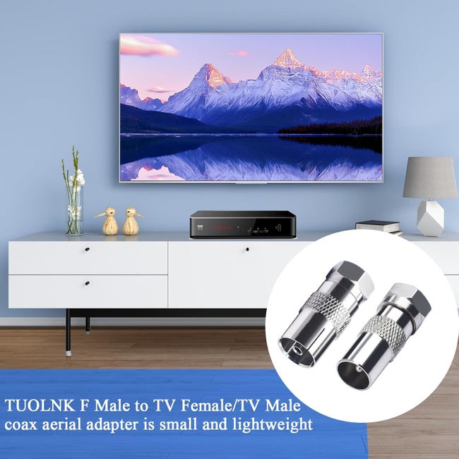Adaptateur antenne type F Male vers coaxial femelle Adaptateur antenne type F Male vers coaxial femelle