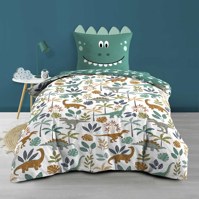 Housse de couette enfant réversible 140 x 200 cm – 100 % coton 42 fils – DINA