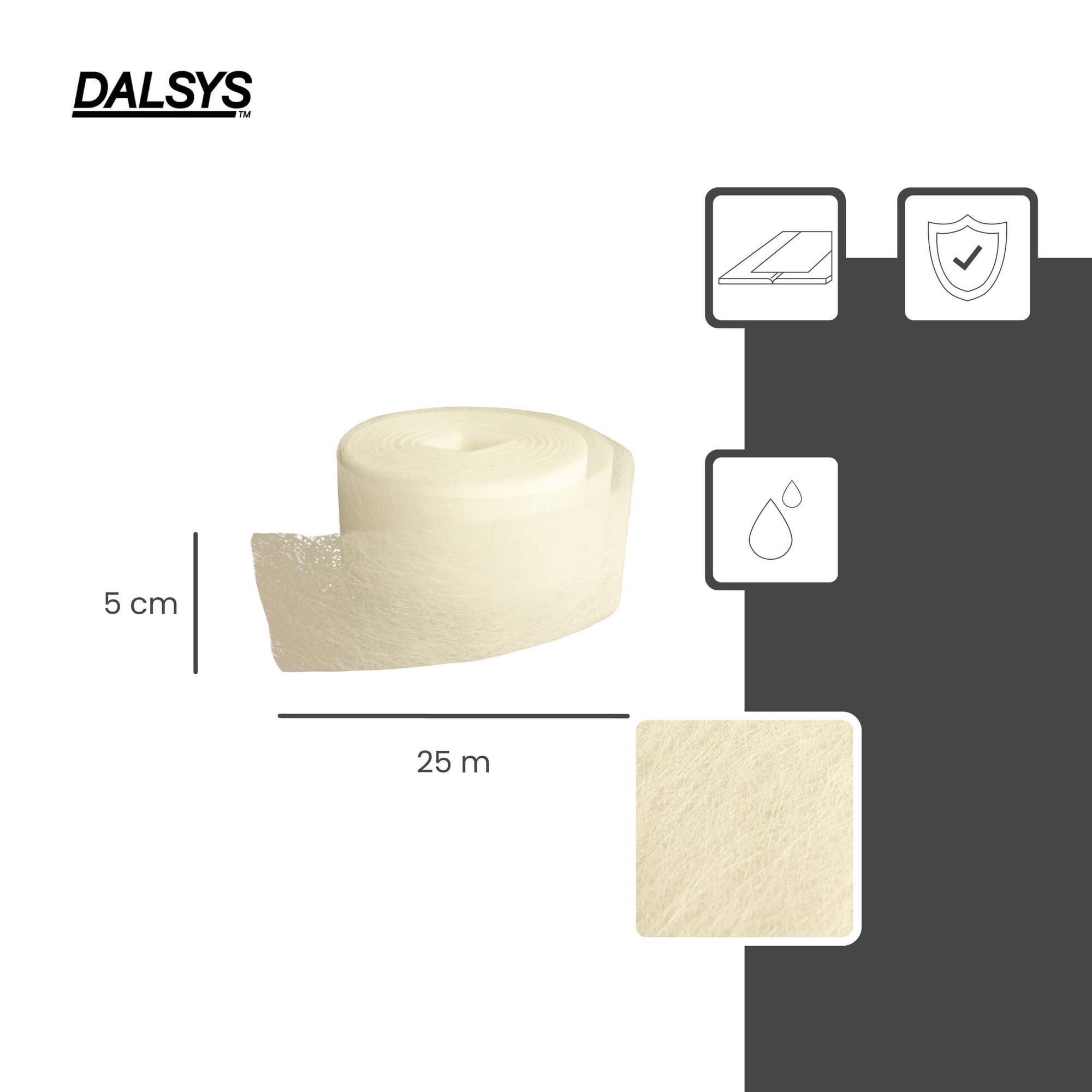 Bande à joint en fibre de verre Dalsys 5cm x 25m blanche - 2