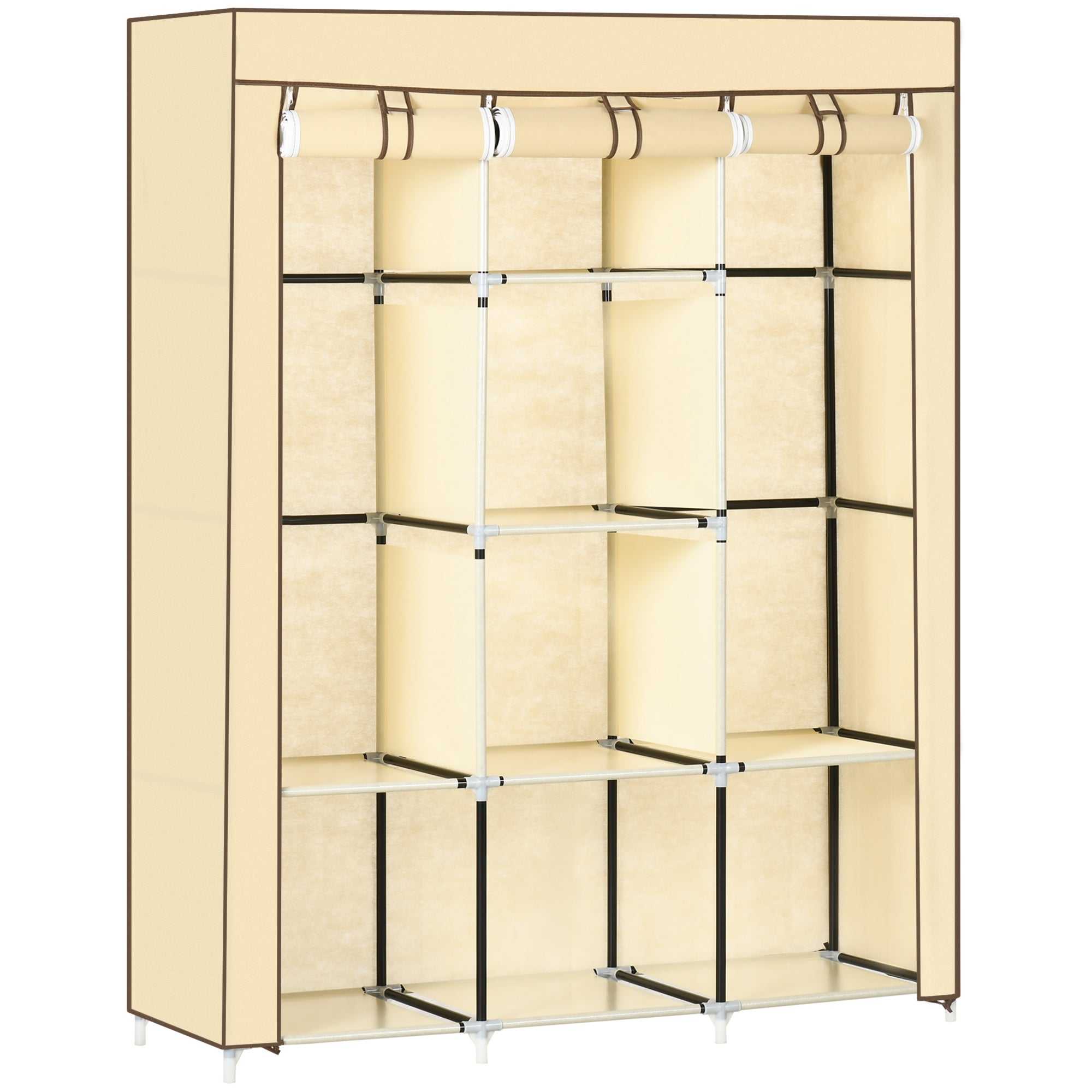 SPRINGOS Armoire En Tissu 120 X 30 X 30 Cm | Étag?re En Tissu – 6 étag?res | Étag?re Suspendue En Tissu Pour Armoires | Organisateur De Rangement | Organiseur De Rangement