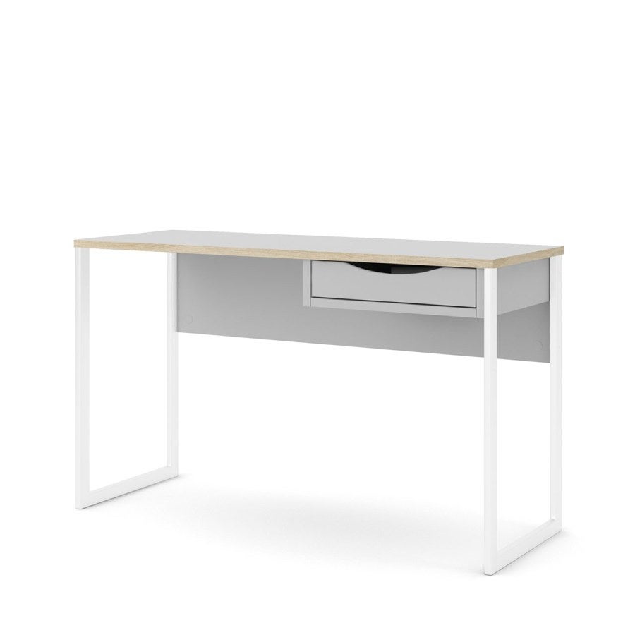 Fula biurko 130 cm 1 szuflada biały, biały mat.
