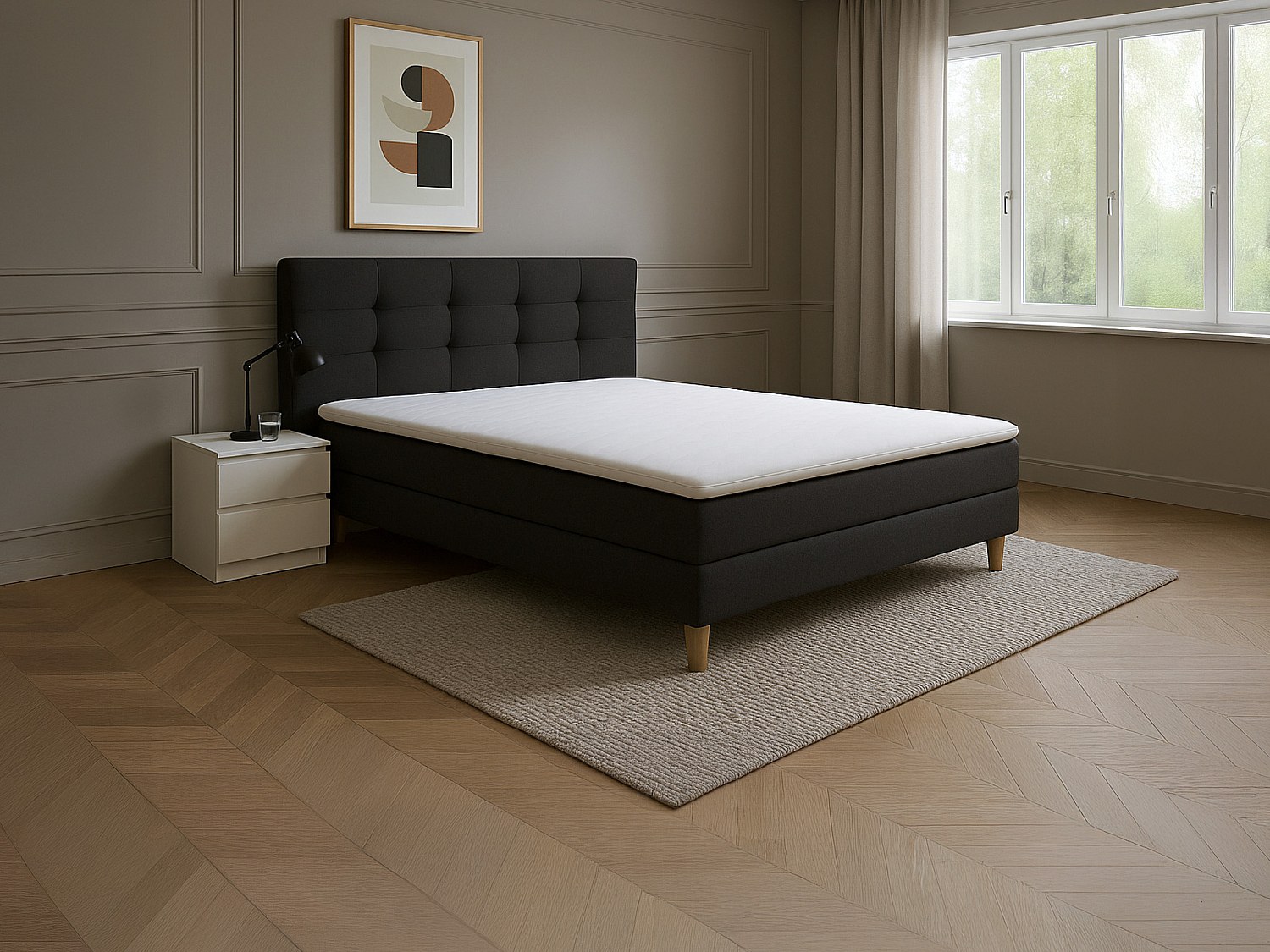Nakładka na materac 140 x 190 cm z pianki ze zdejmowanym pokrowcem bambusowym, grubość 5 cm - KORAGA marki YSMÉE
