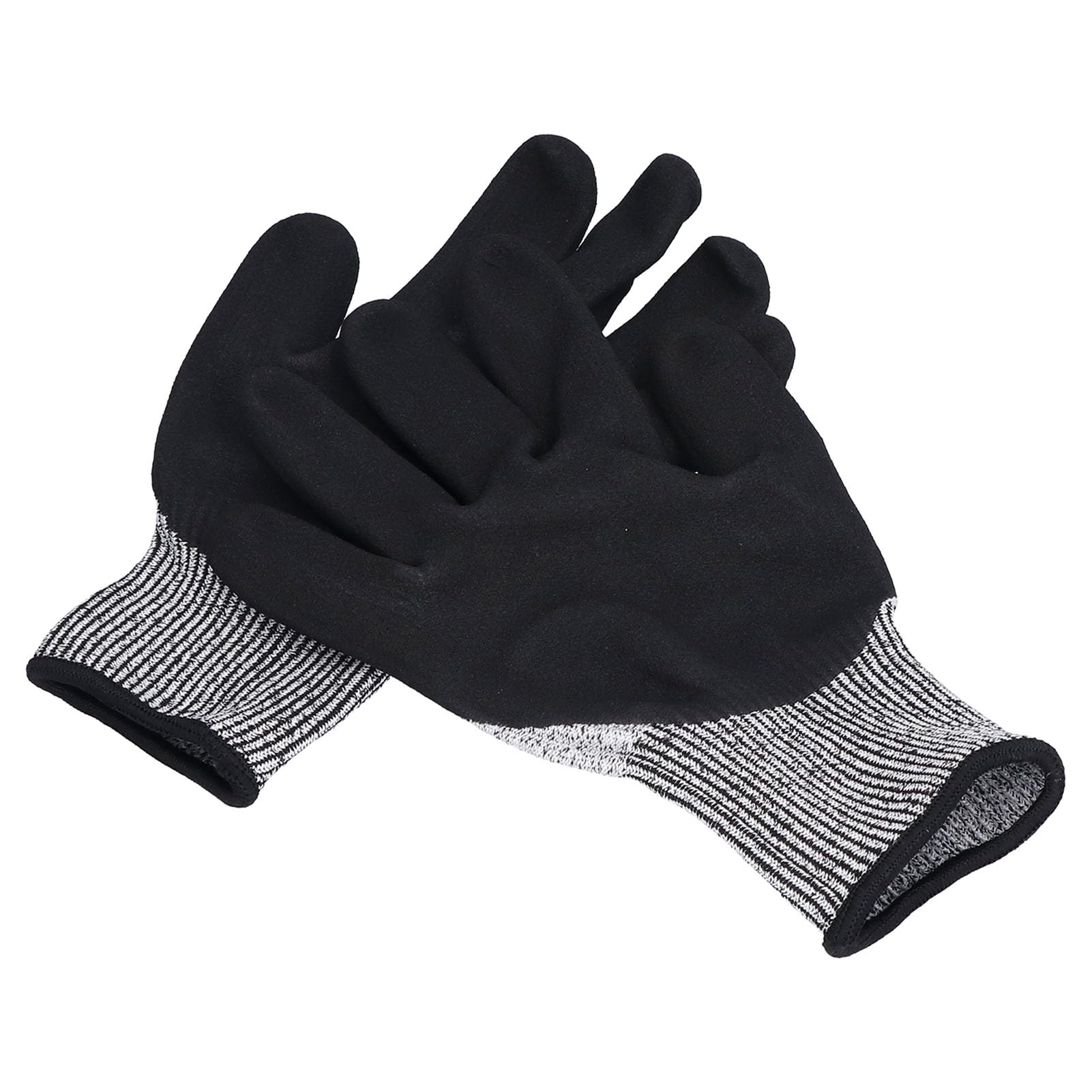 Gants de chantier anti-coupures niveau 5 protection caoutchoutée givrée antidérapante résistante à l'usure pour le jardinage travail du bois HPPE pet - 8