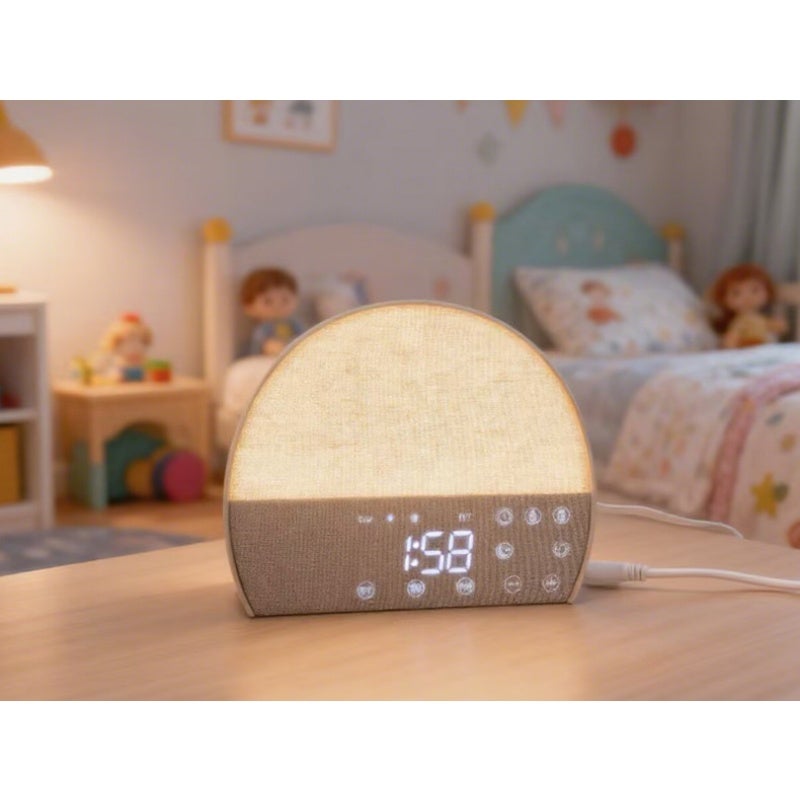 Réveil avec bruit blanc, haut-parleur Bluetooth, horloge réglable pour bébés, adultes et enfants - 3