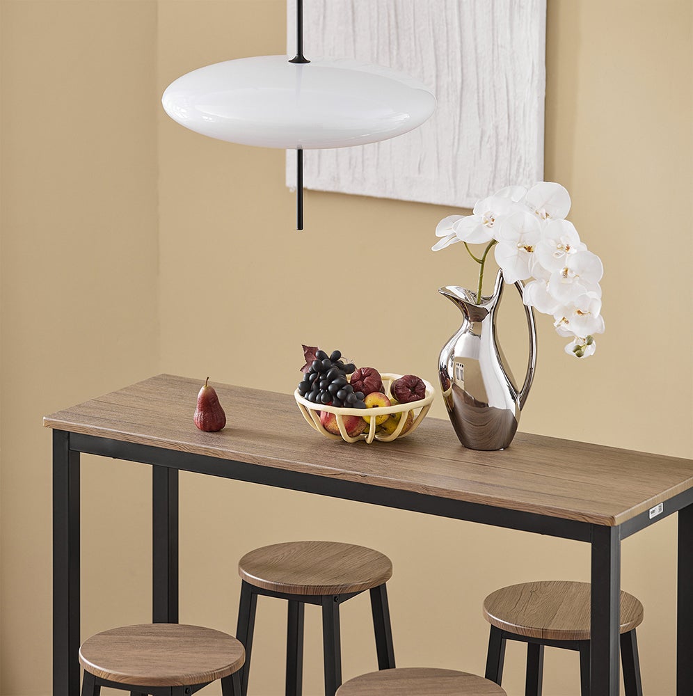 SoBuy OGT22-SCH Set de Table + 4 Tabourets Ensemble Table de Bar Bistrot,Debout Table Haute de Cuisine - 4