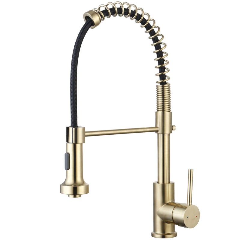 Bateria kuchenna z wyciąganą wylewką ESSEBAGNO Plimo Złota