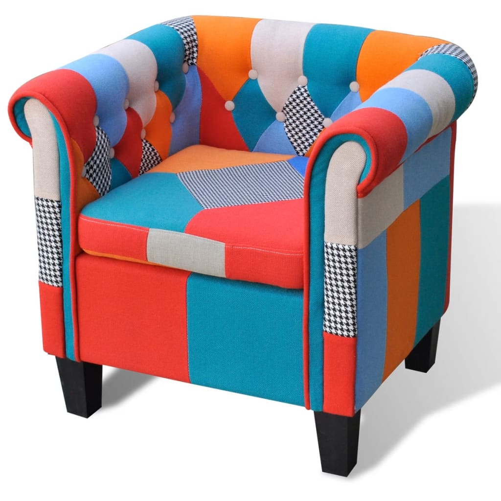 Maison exclusive - sillón con diseño de retales de tela patchwork