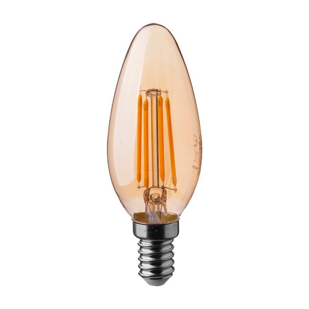 Ampoule LED E14 4W Filament Ambre 2200K | Leroy Merlin