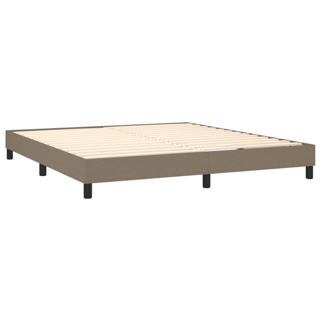 Sommier à lattes avec matelas taupe 160x200 cm en tissu - 4