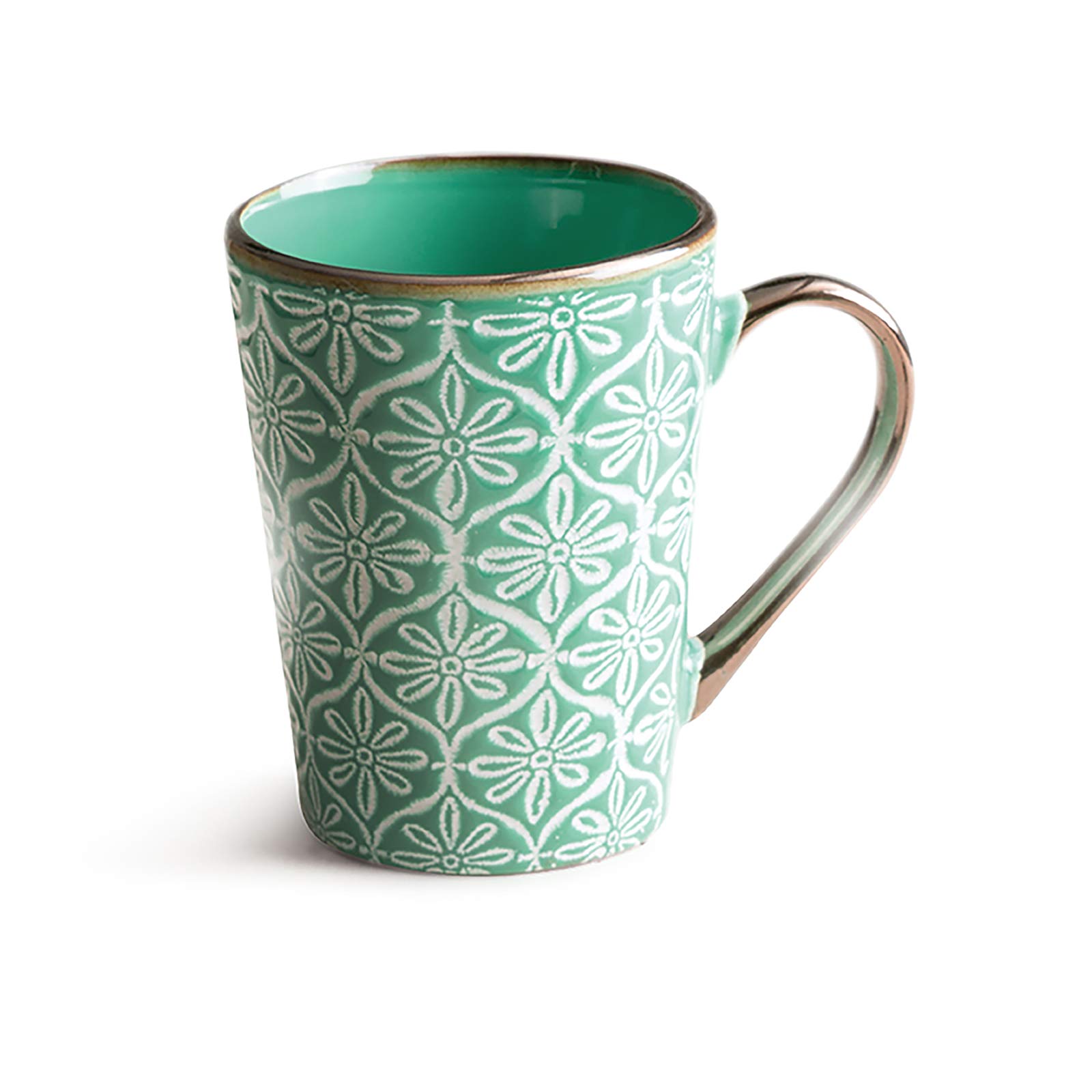 Tazza Colazione Max 0,3 L Toni Verde – Dipinta A Mano, Lavabile In Lavastoviglie E Microonde, Bordo Antiurto - 4