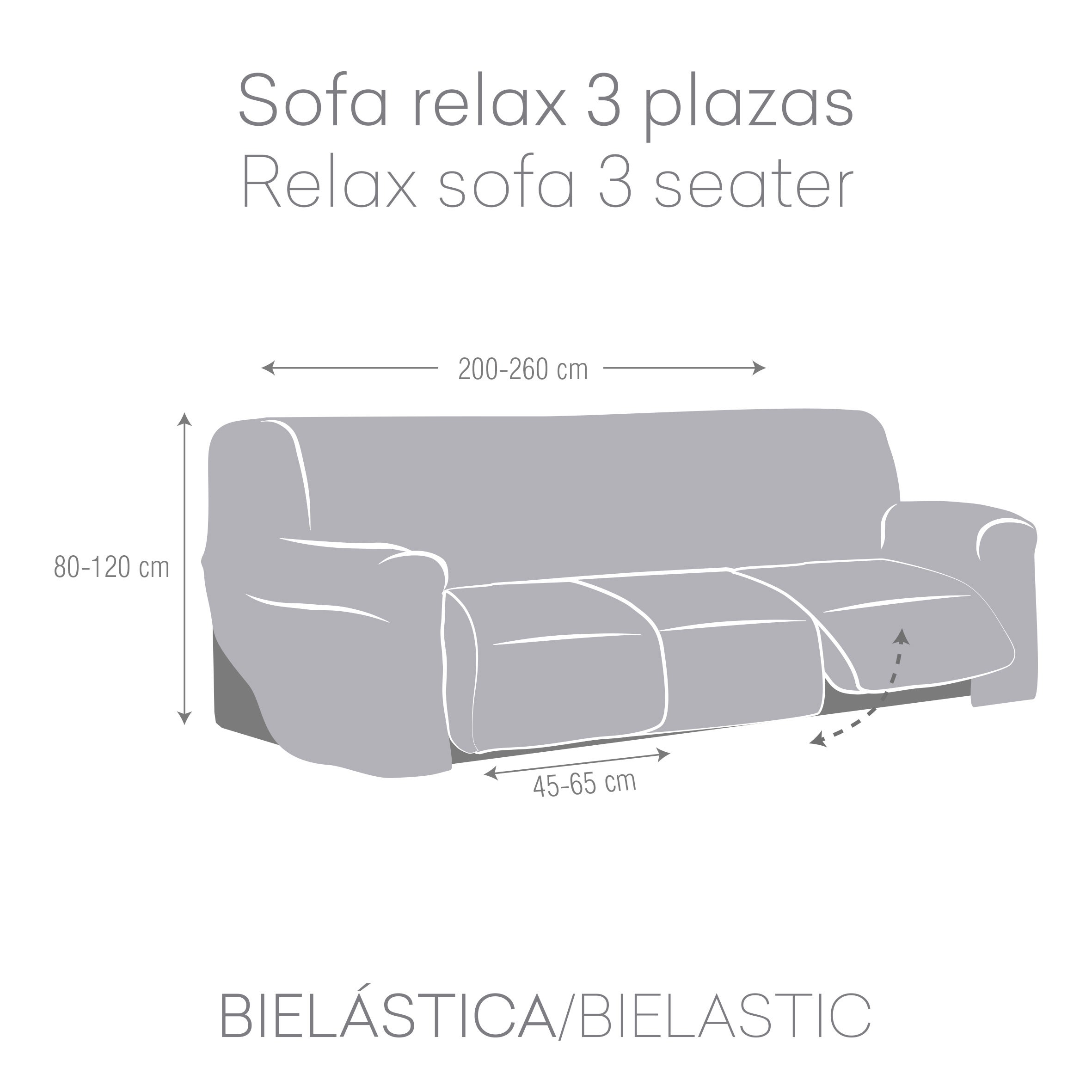 Copridivano Jaz relax estensibile 3 posti x 3 bielastico grigio 140 - 300 cm - 4