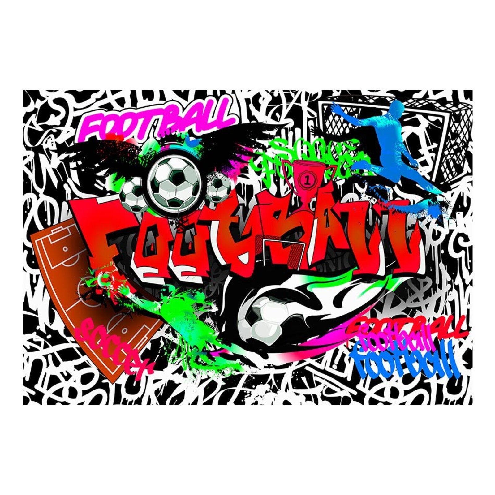 Papier peint passion du foot - 150 x 105 cm - 2