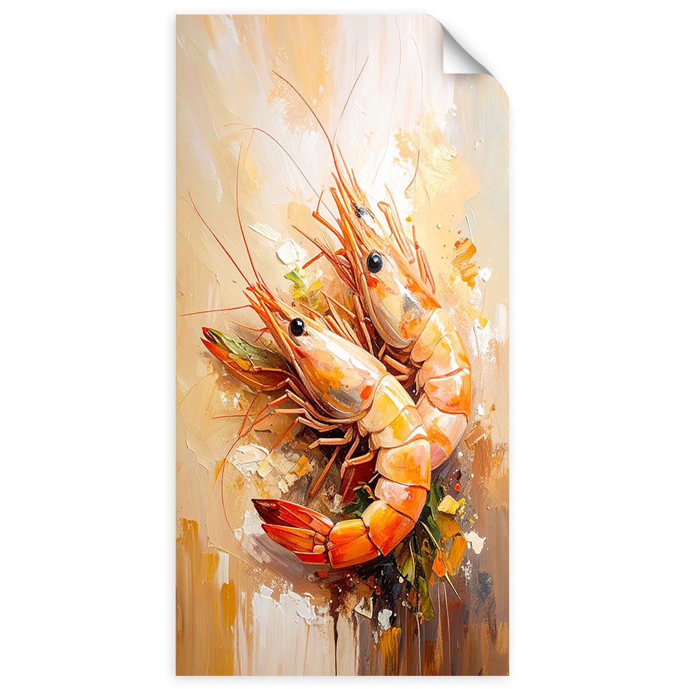 Naklejka na ścianę do pokoju młodzieżowego, Krewetki Owoce morza Sushi 100x200