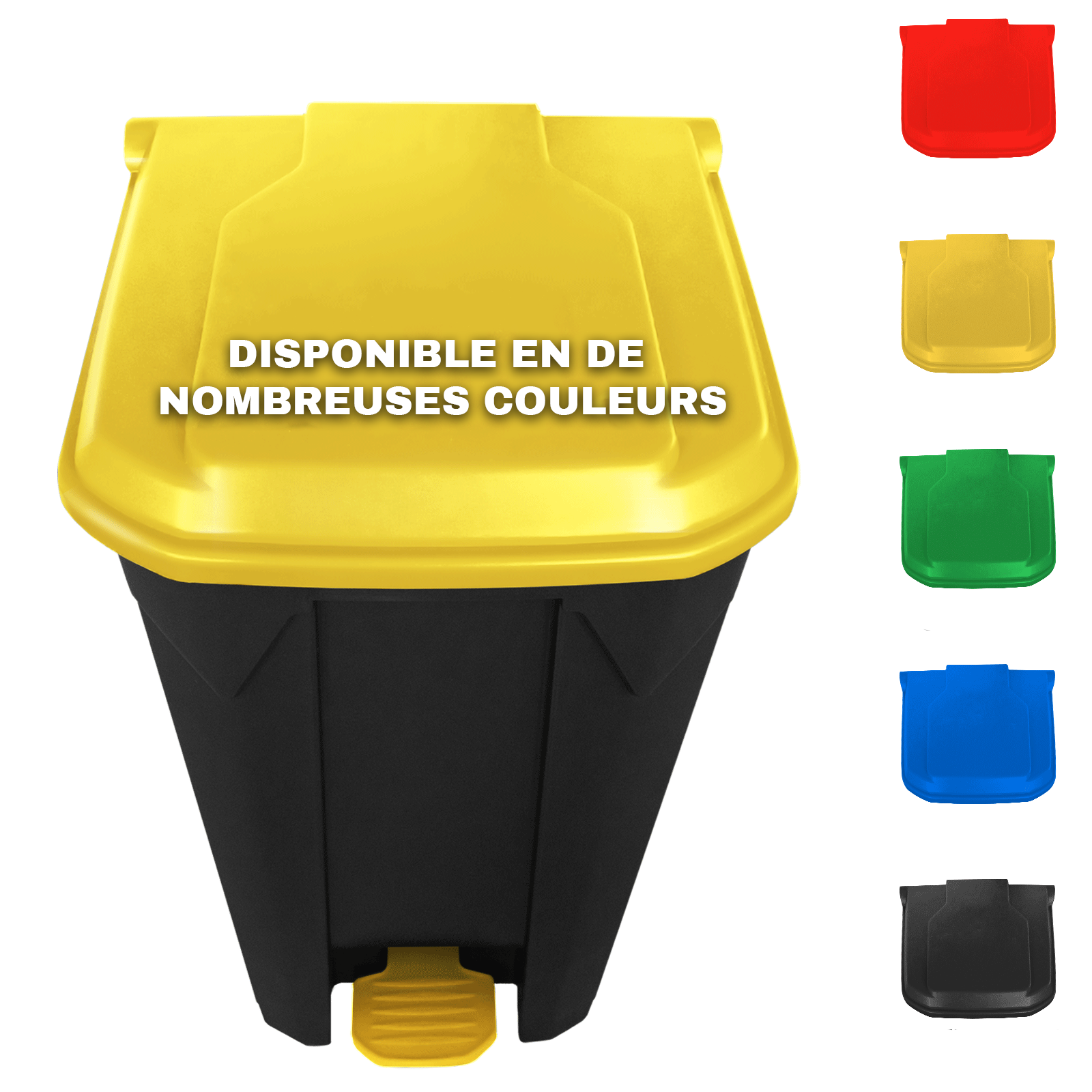 Poubelle conteneur Tri sélectif simplifié Pour la maison, le commerce, Jaune 50 Litres - 43 x 40,2 x 60 cm - 3