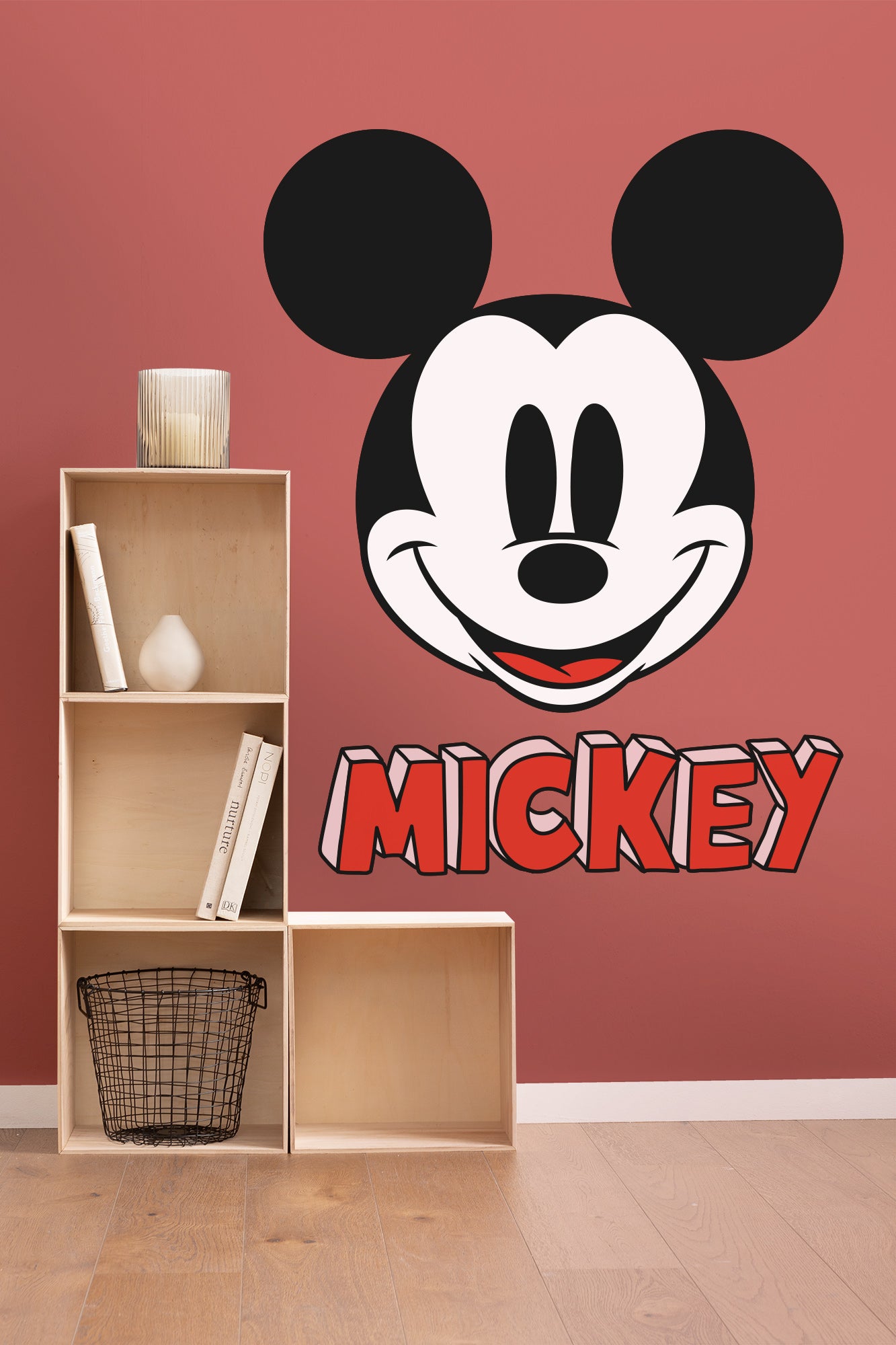 Naklejka na ścianę Mickey Mouse czarno-białymIczerwonym - 127 x 200 cm - DISNEY