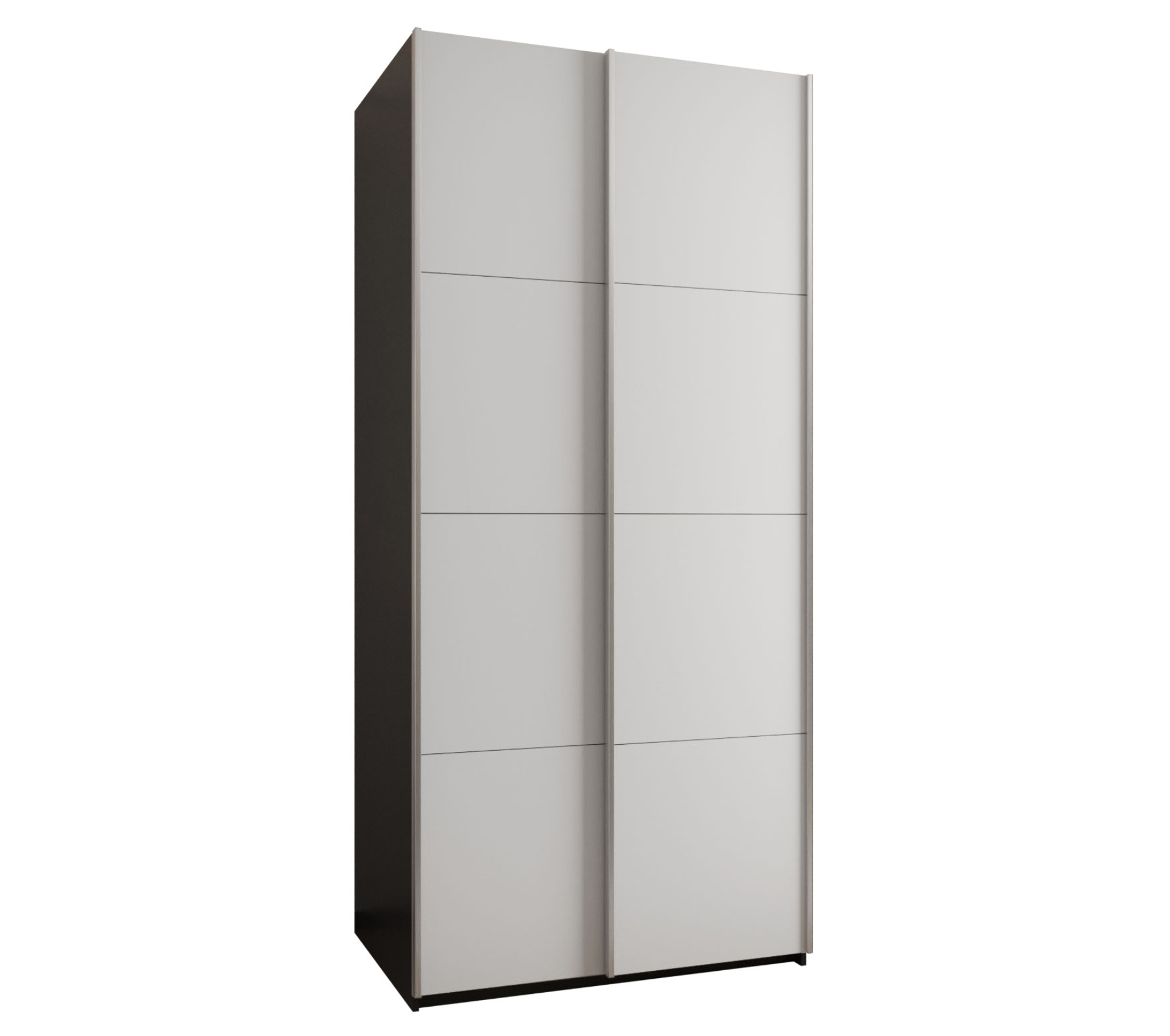 Szafa przesuwna wysoka Lux 1 120 x 64 x 245,5 cm czarny + biały + u. srebrny - Abiks Meble