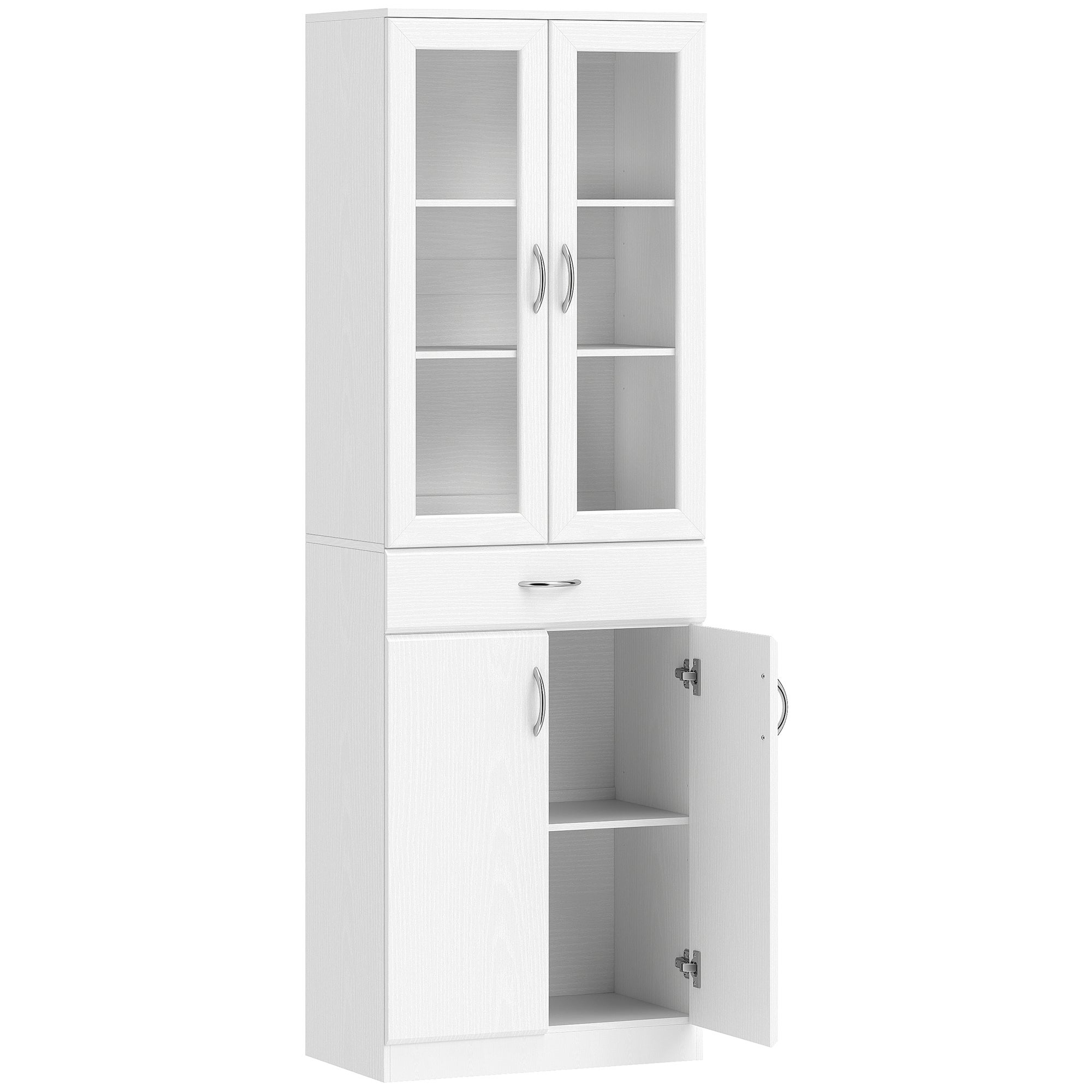 Alacena de cocina homcom melamina de madera blanco 60x35x180 cm