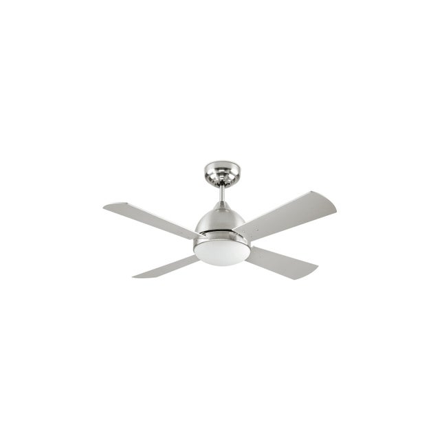 Ventilador de Techo Borneo Niquel Aspas Reversibles 106.6cm Motor AC LEDS-C4 VE-0006-SAT, Plateado, Acero, E27, IP20, 392 mm x Ø1066 mm Acier