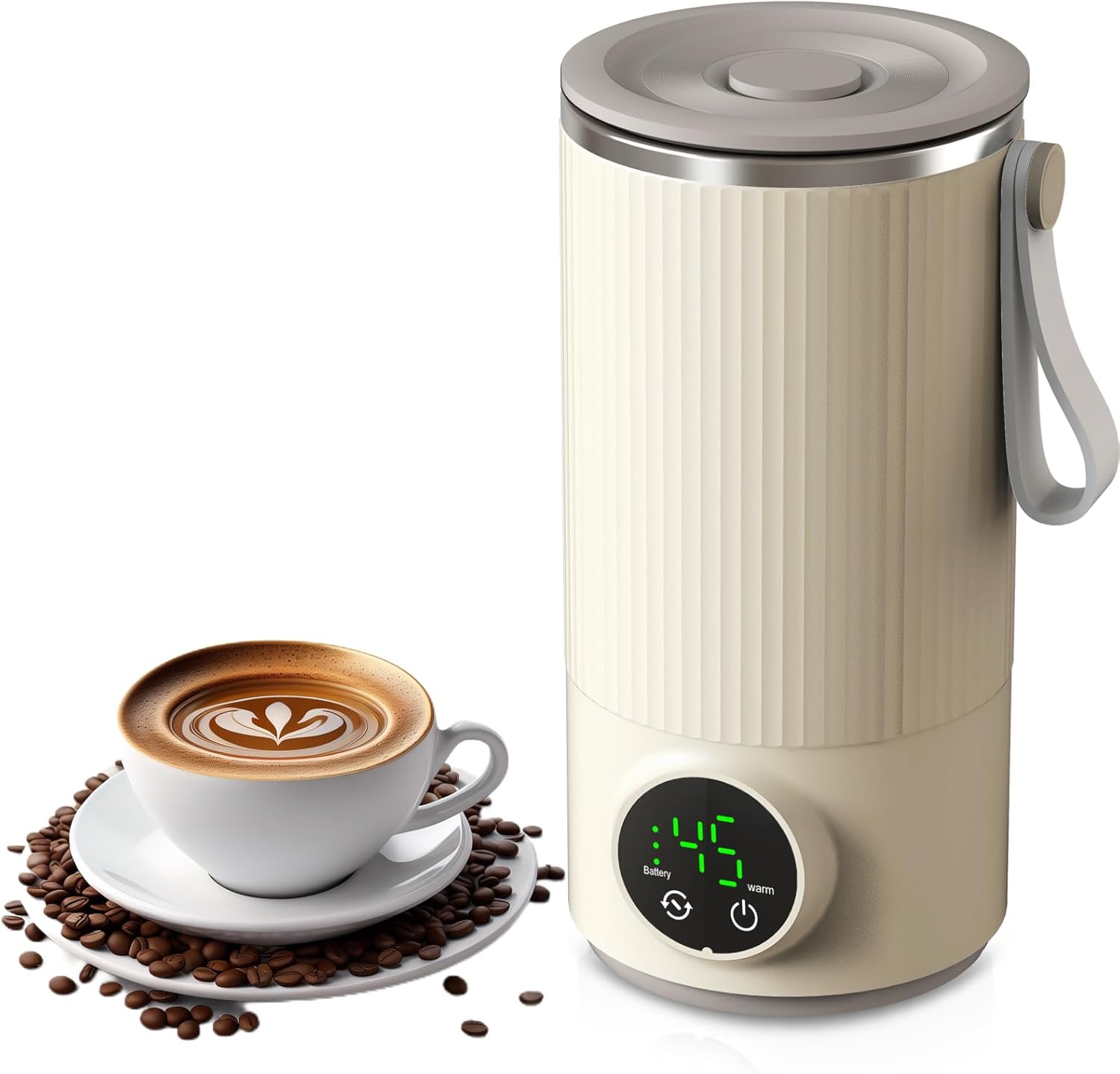 Czajnik podróżny ze stali nierdzewnej, 400 ml, mini czajnik elektryczny, 55°C, przenośny czajnik bezprzewodowy USB, szybkie nagrzewanie i mieszanie,