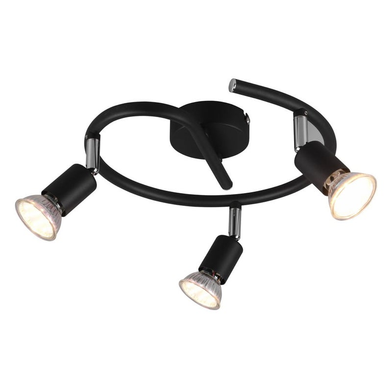 Reflektor sufitowy PARIS czarny 3xGU10x35W metal wym:13x26x26cm IP20 RL