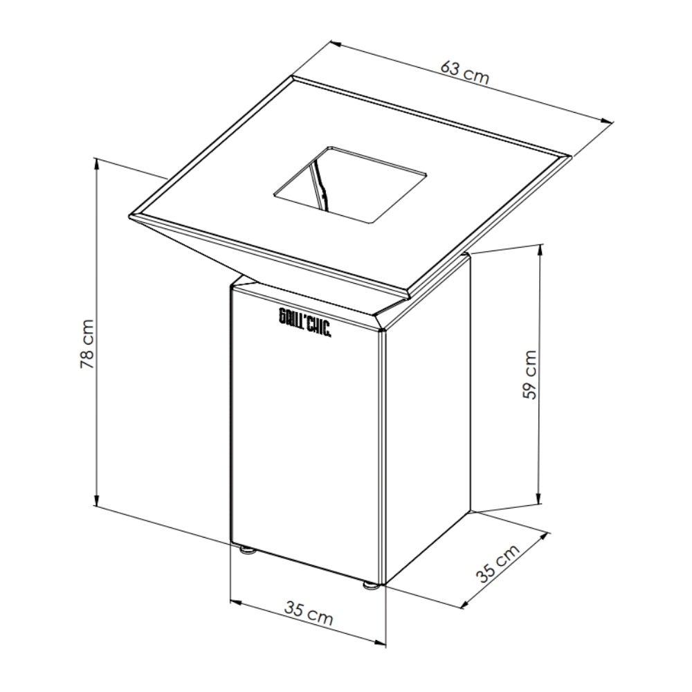 Brasero Auvergnat Corten Normal Carre 62 Simple Cuve - 5