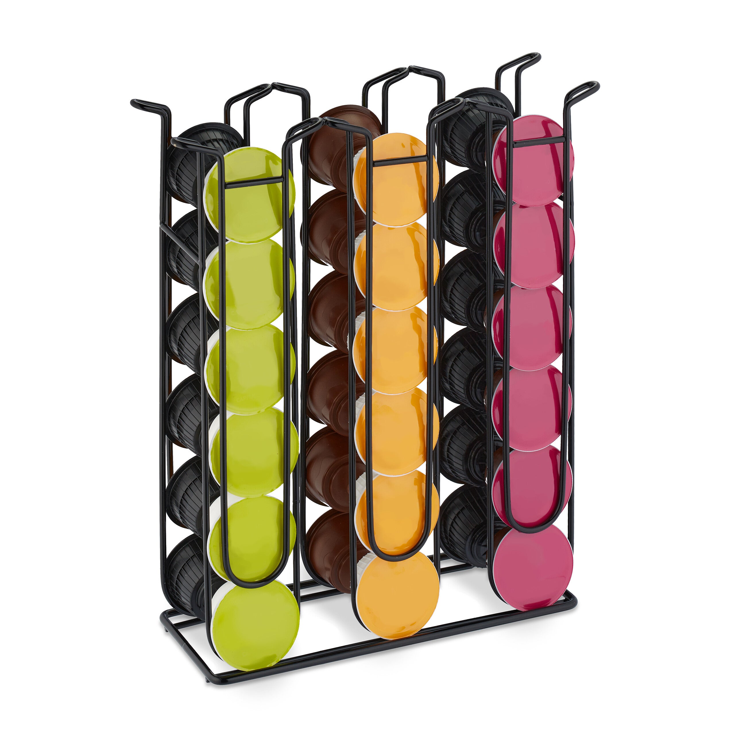 Porte-capsules Bambou Relaxdays - Support 25 Dosettes Café, Dimensions 30x27x13 Cm, Design Naturel