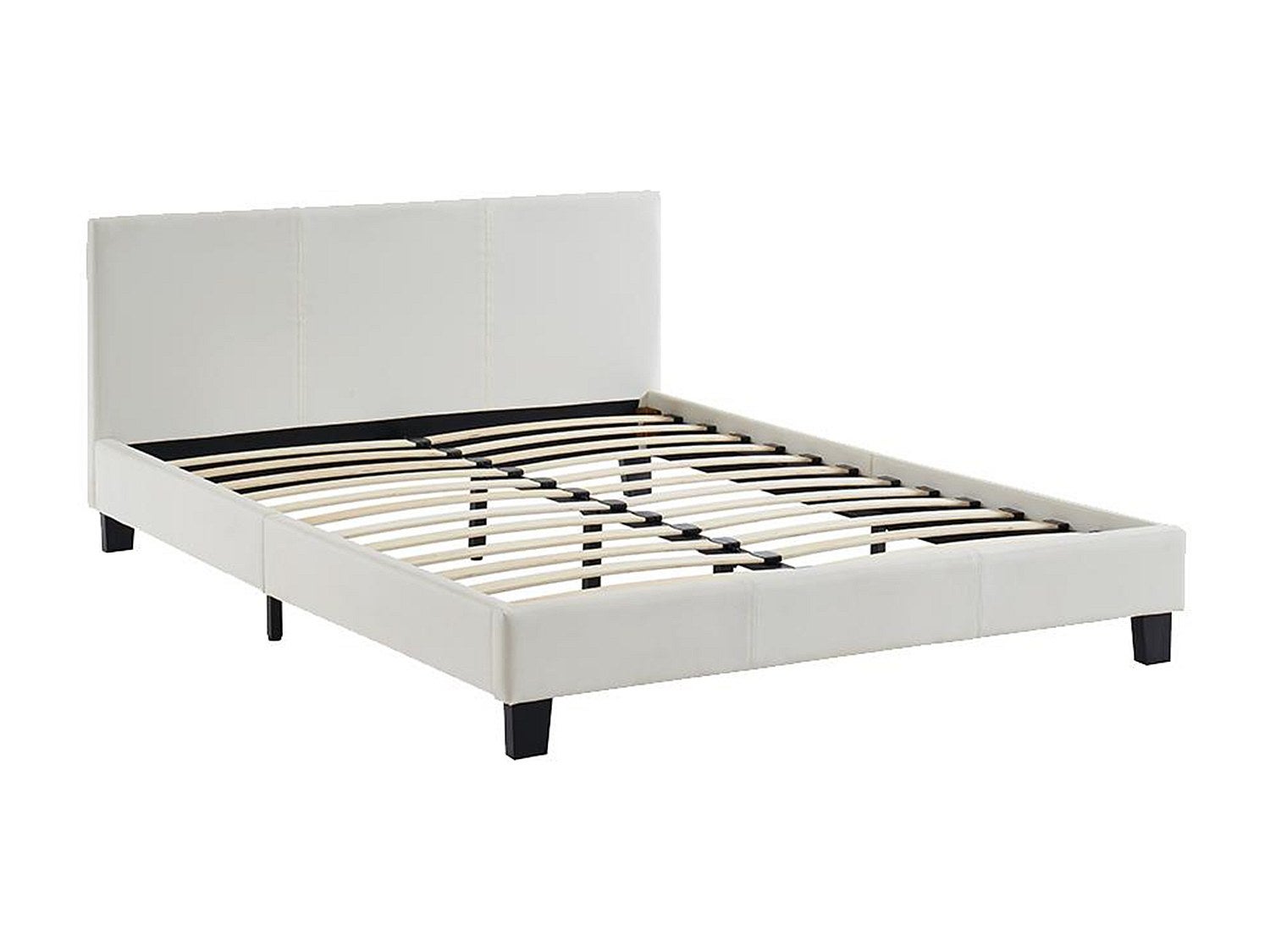 Lit 140 x 190 cm - Simili - Blanc - CORNELIUS II - 2
