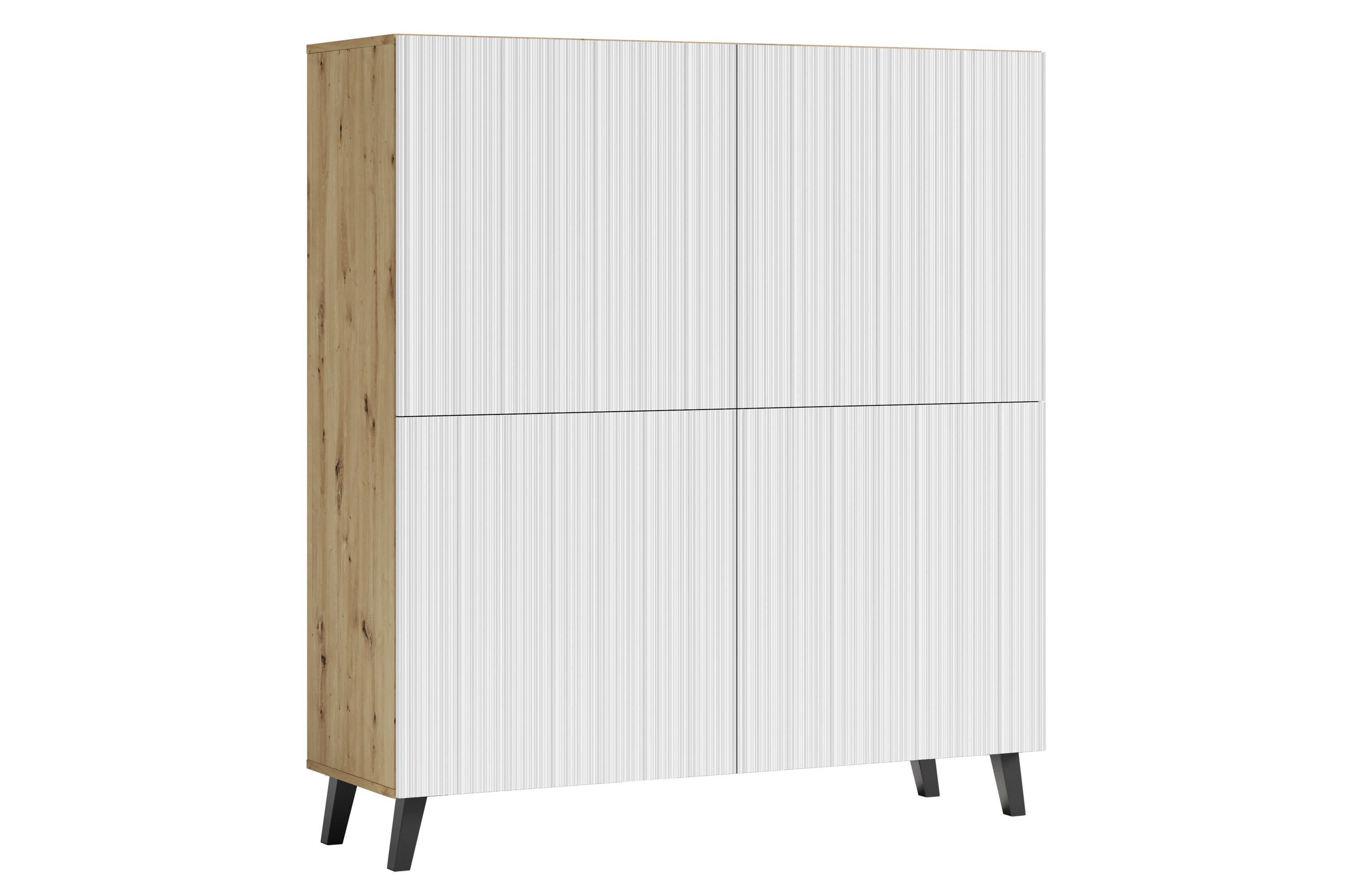 Komoda LOKET 120 cm dąb artisan/biały MDF wzór M11