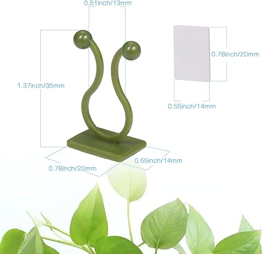 100Pcs Clip de Support pour Plantes Grimpantes, Clips de Plante Auto-adhésif, Clip de Fixation Murale Vigne Vert, Fixateur Mural, Clip Crochet - 2