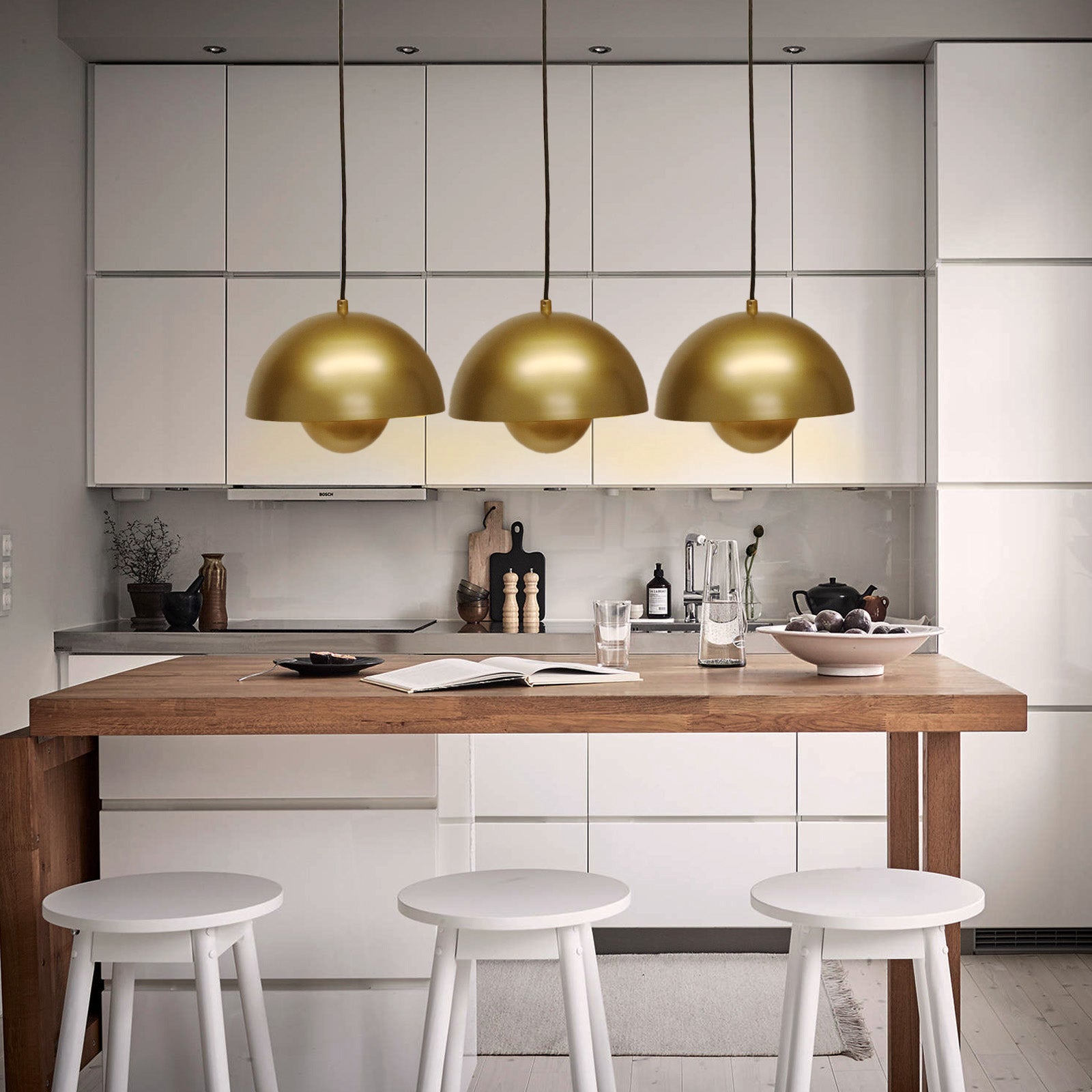 Suspension Plafonnier Lustre Floral Doré E27 avec Design 