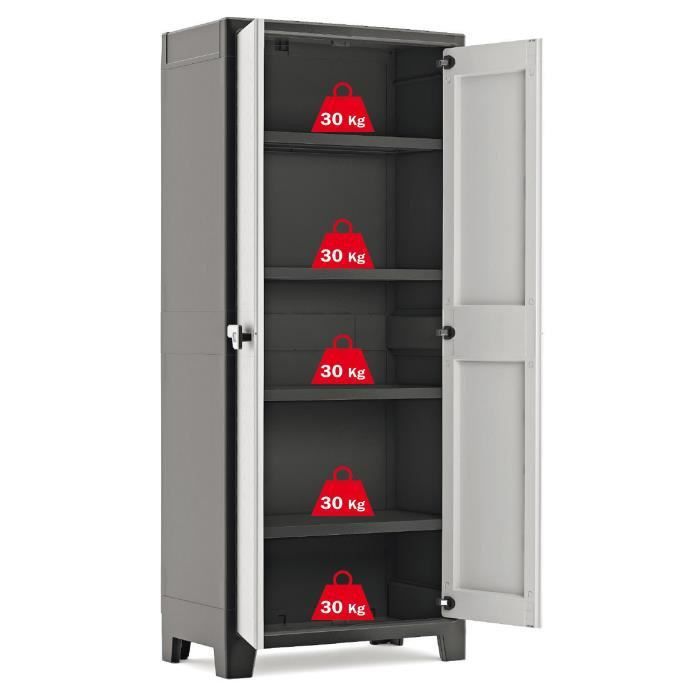 Mueble almacenaje con baldas Titan Negro y gris 182 cm Keter | Leroy Merlin