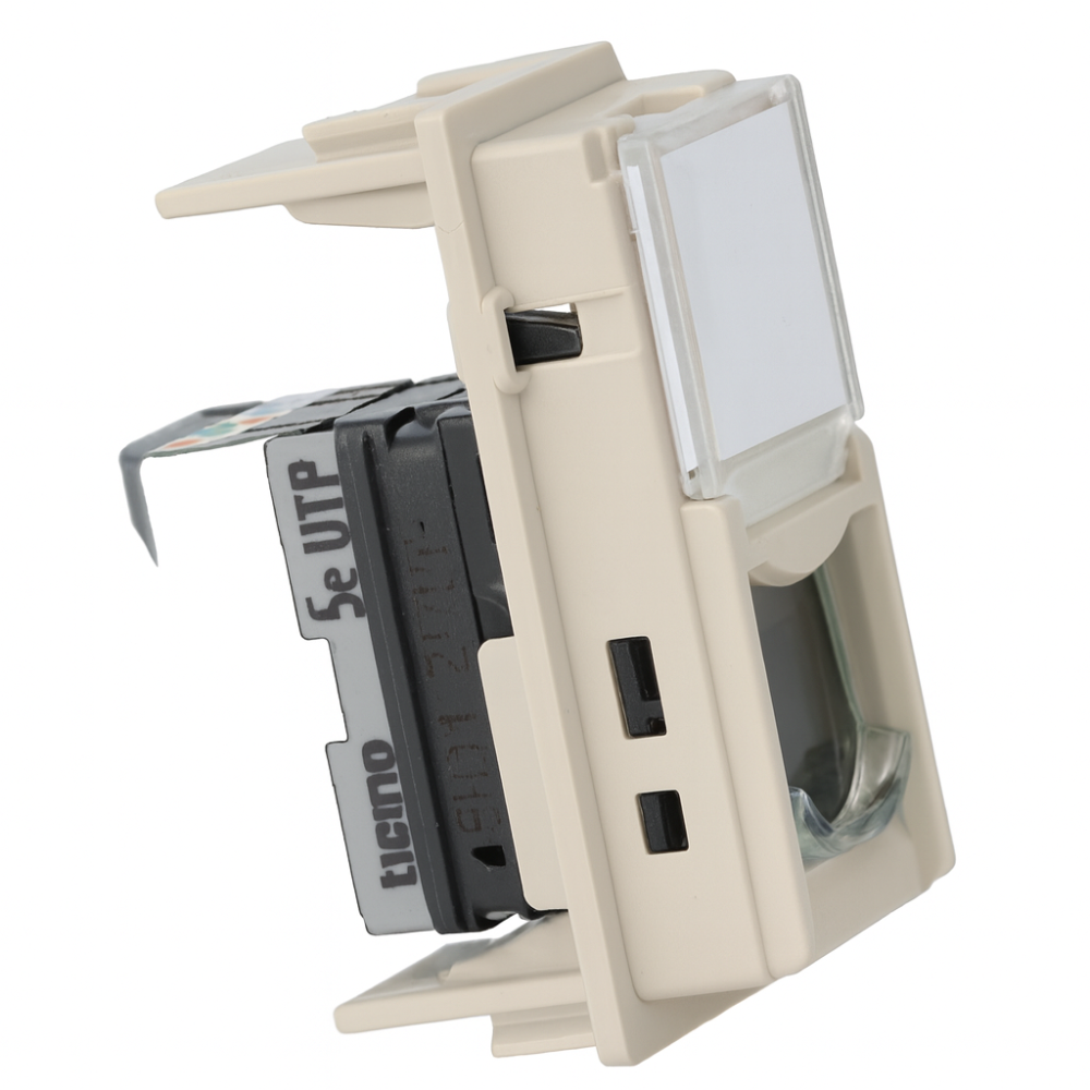 Connettori RJ45 Bticino Living Now toolless UTP cat5E sabbia KM4279C5E - 2