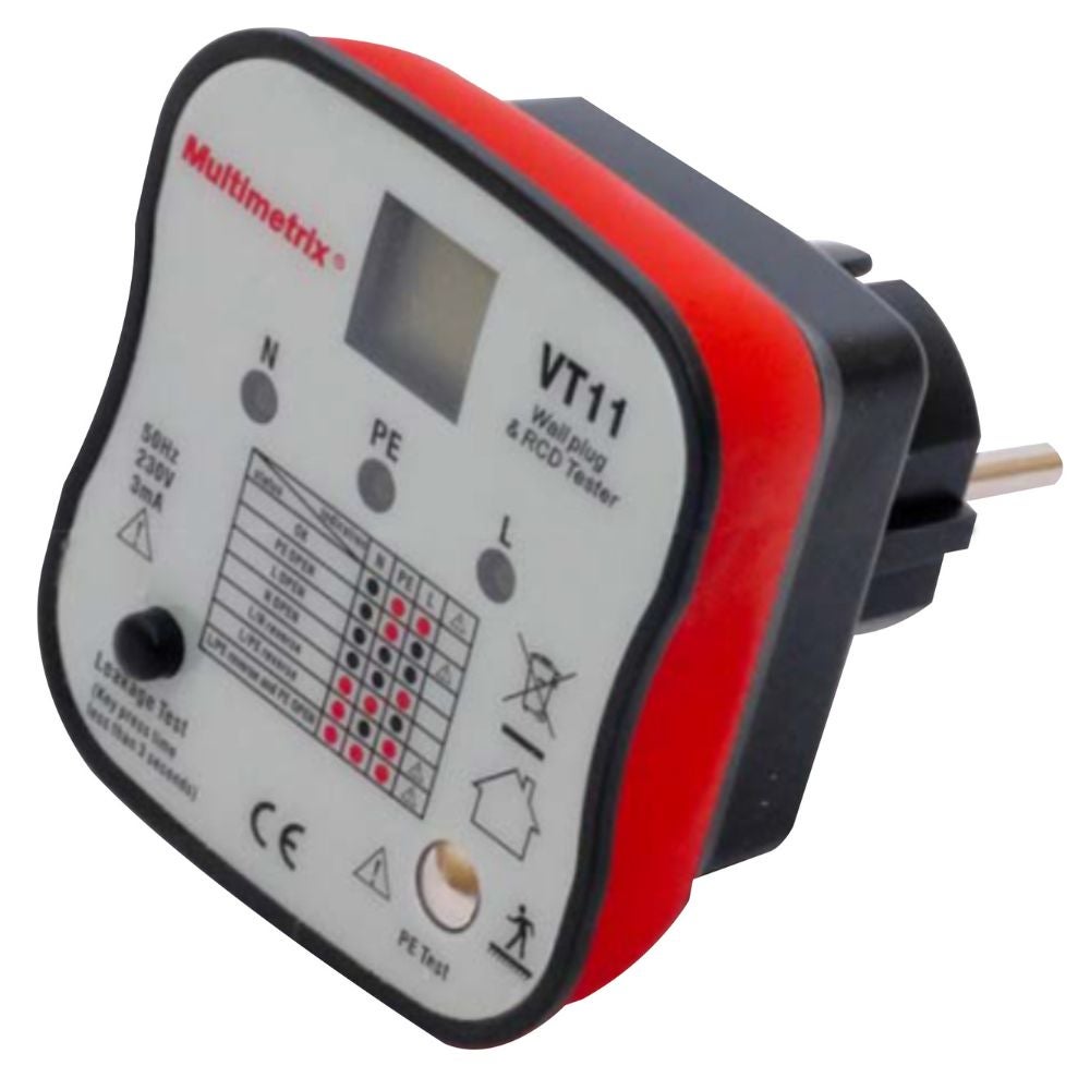 Testeur de prise 2 pôles plus terre avec différentiel Multimetrix — free download