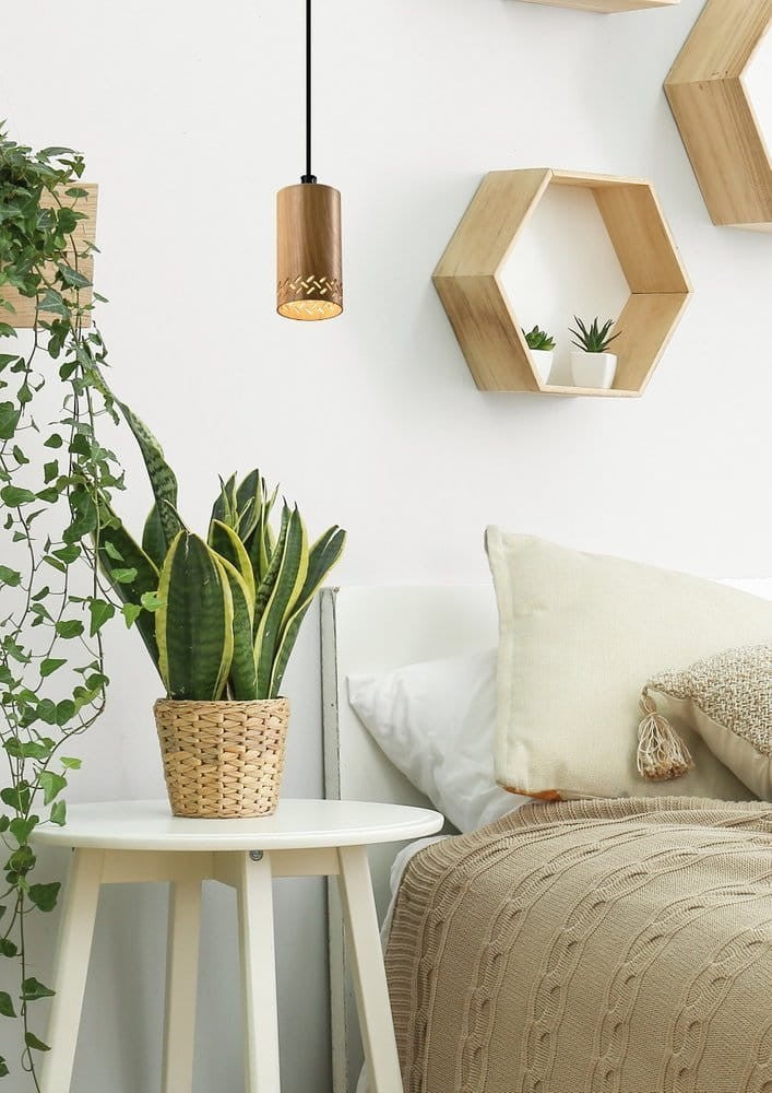 Lampa sufitowa wisząca Tubo czarna-jasne drewno 1xGU10x25W wym: 90 x 7 x 7 cm metal Candellux