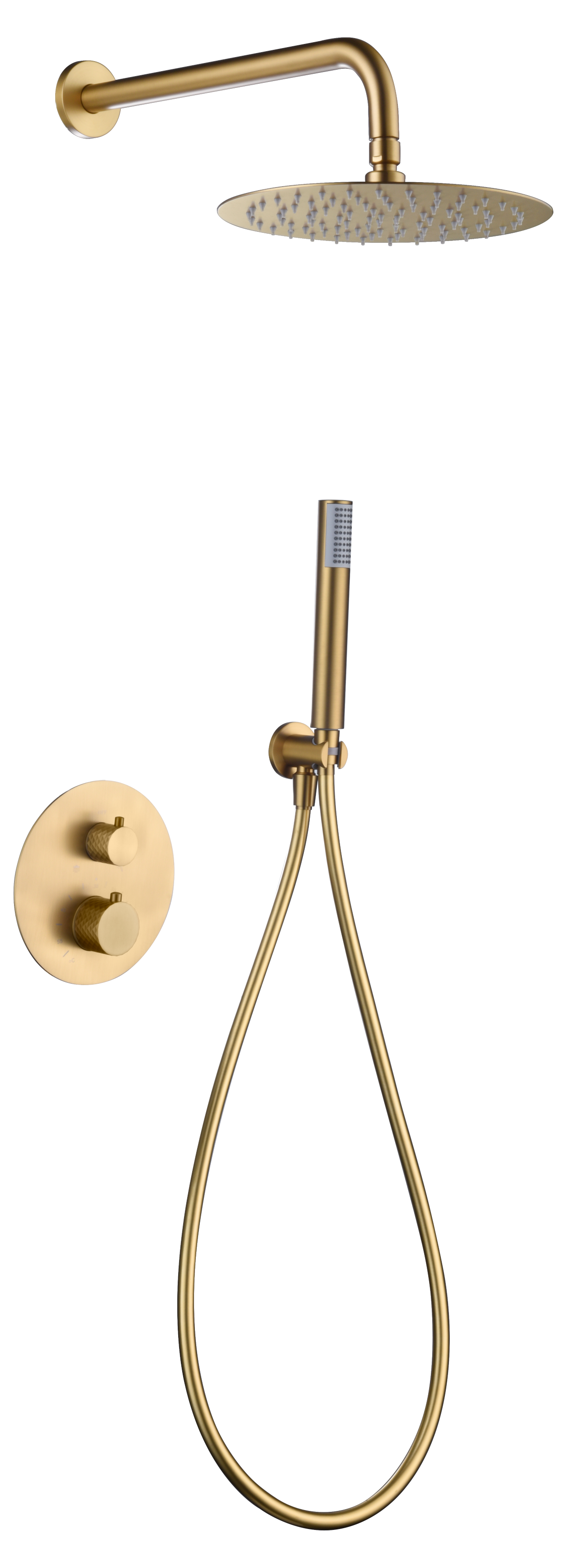 IMEX - Colonne de Douche Encastrée Thermostatique Salle de Bain Or Brossé | Colonne Douche Encastrable Laiton | Douche Anti Calcaire | Série Genova - 7