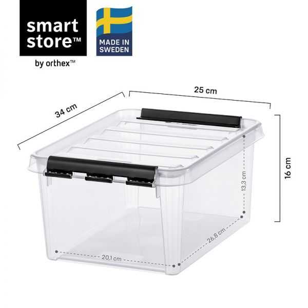 Boîte en plastique avec couvercle clipsable 8 litres - Clips Noirs - 2