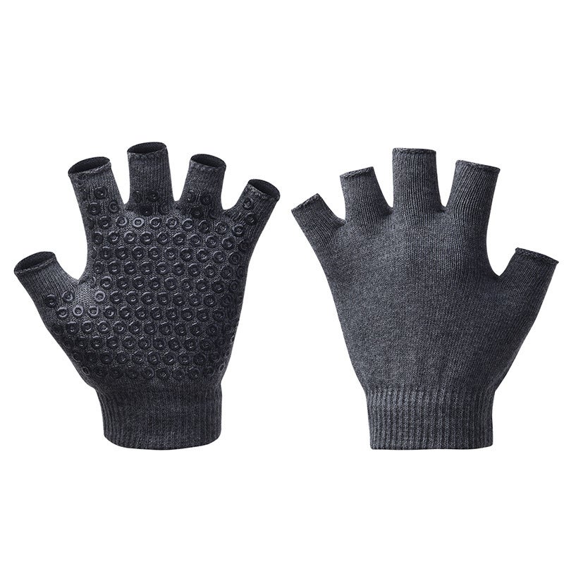 Guanti Invernali A Mezze Dita Touchscreen – Unisex, In Misto Lana, Caldi E Morbidi, Nero, Taglia M - 3