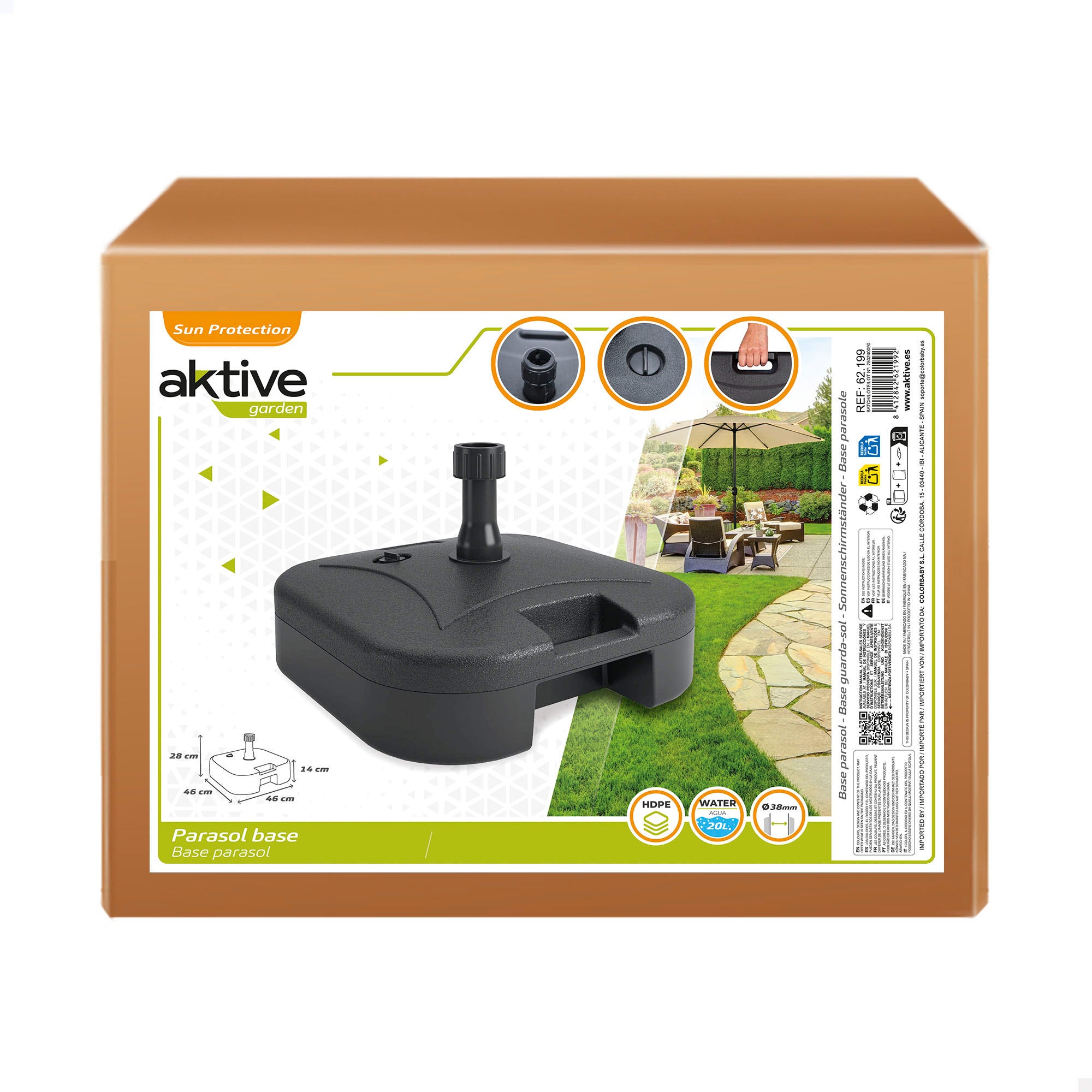 Porte-parasol en plastique rechargeable 19 kg Aktive Garden - 5