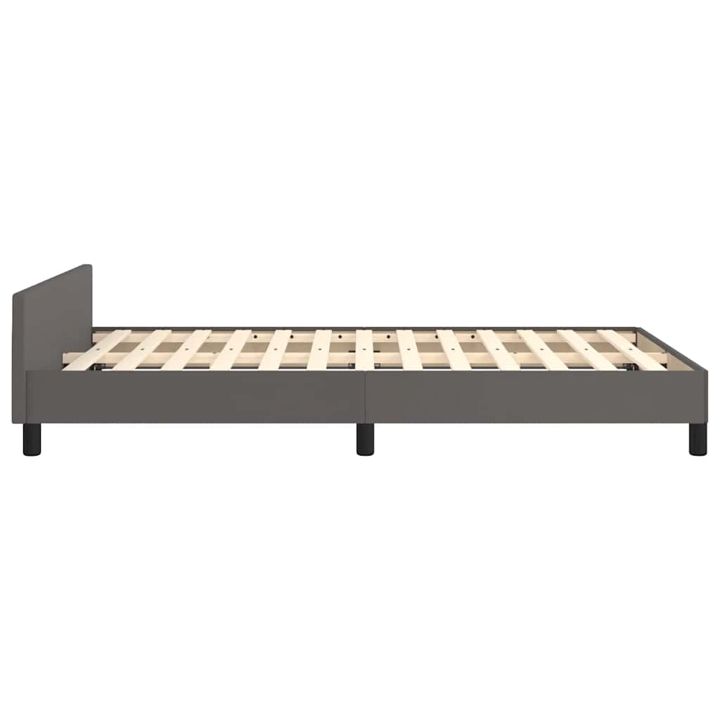 Cadre de lit avec tête de lit, sans matelas, gris, pour la chambre, 120 × 200 cm - 6
