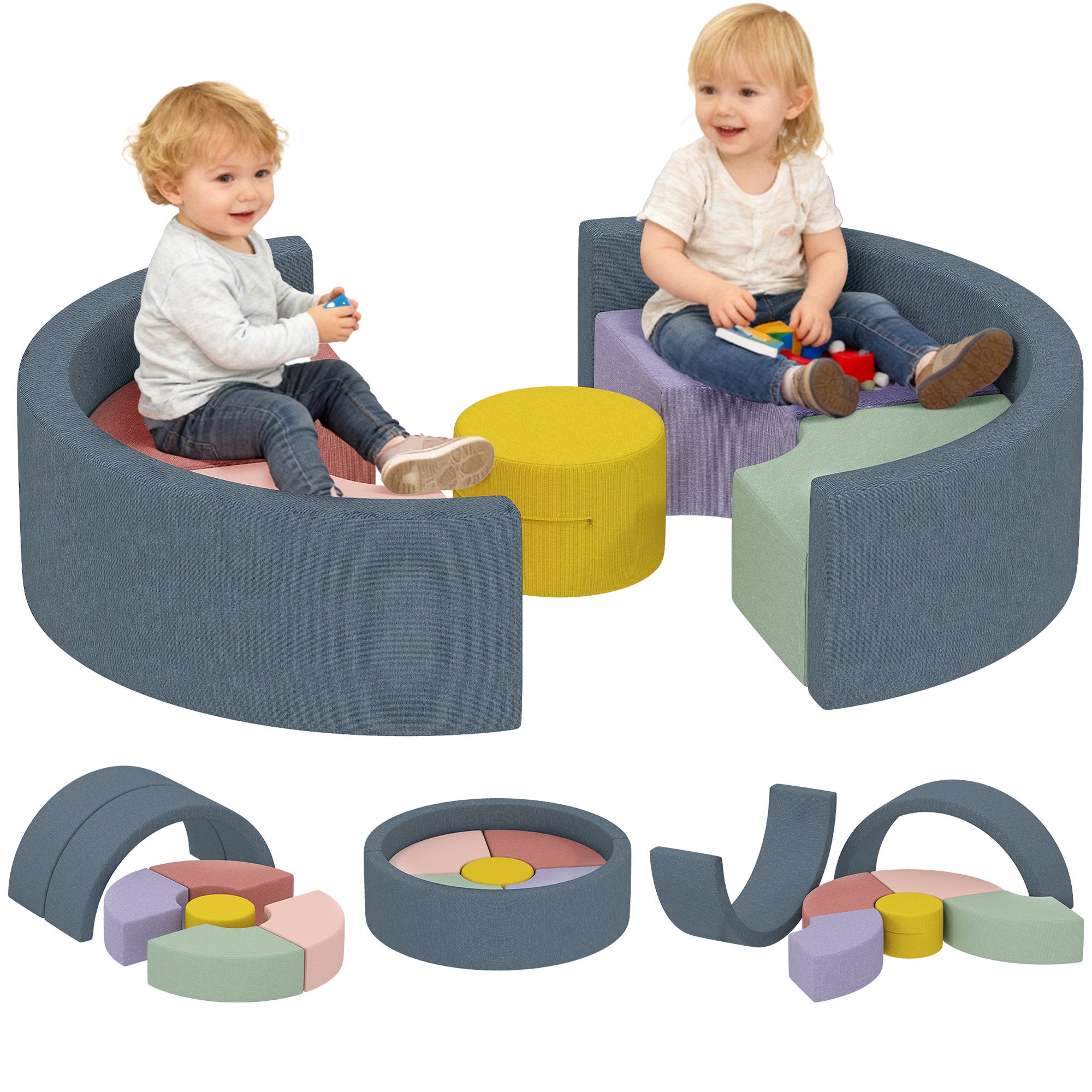 AIYAPLAY Parcours motricité bébé 8PCS, module motricité bébé mousse EPE et housse en PU, design table et chaises, multicolore à partir de 132,90 € (avril 2026