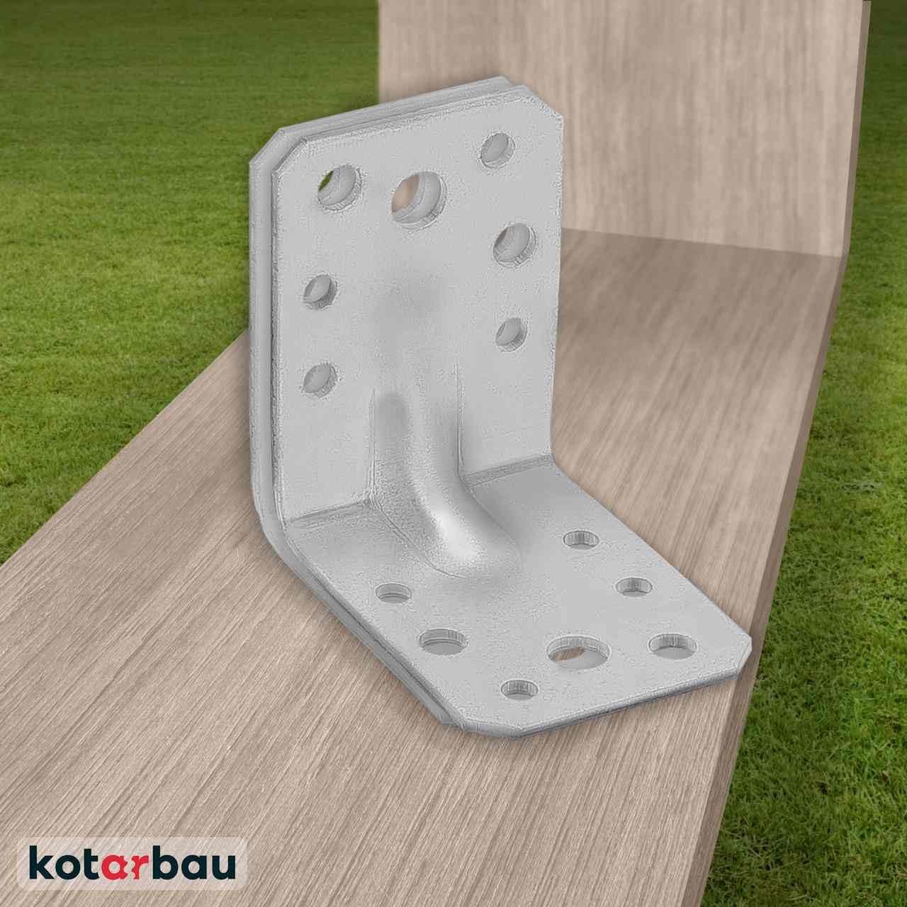 12 szt. Kątownik Ciesielski - Łącznik Budowlany - 60 x 60 x 45 mm - Stal ocynkowana - z Przetłoczeniem - Nierdzewny KOTARBAU - 8