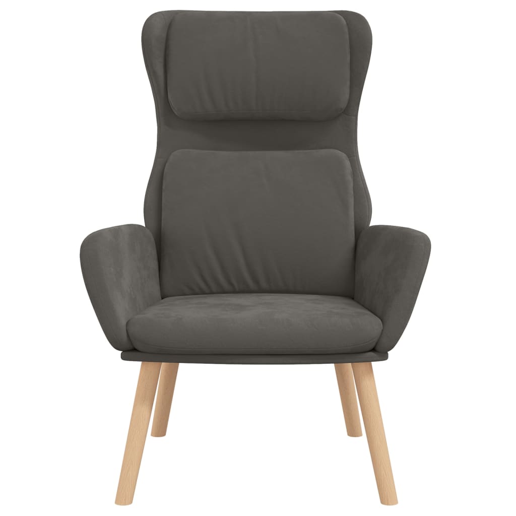 Chaise de relaxation | Fauteuil de relaxation | Chaise de Salon Gris foncé Velours393195 - 3