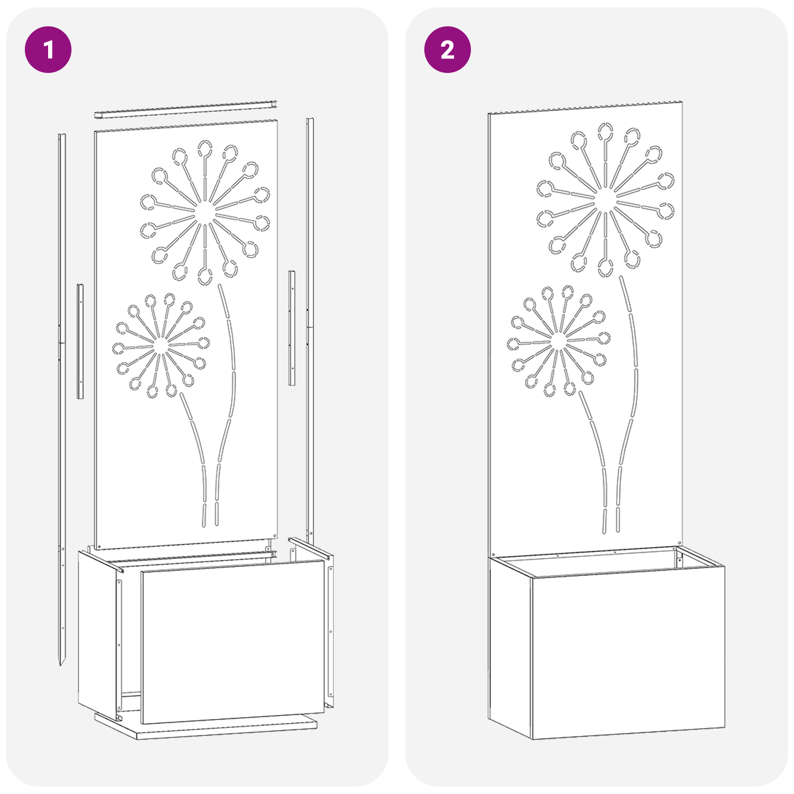 Écran de confidentialité de jardin Fretwork Argent 50 x 150 cm vidaXL - 9