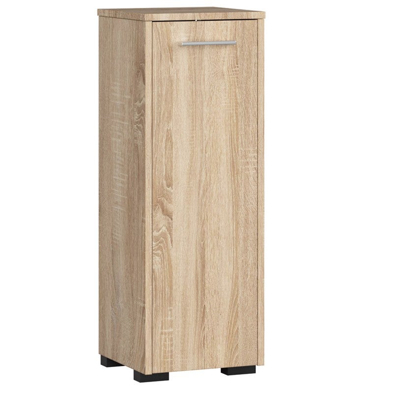Wolnostojąca szafka łazienkowa: 1 drzwi, 2 półki, dąb sonoma, szer.: 30 cm, wys.: 82 cm, gł.: 30 cm.