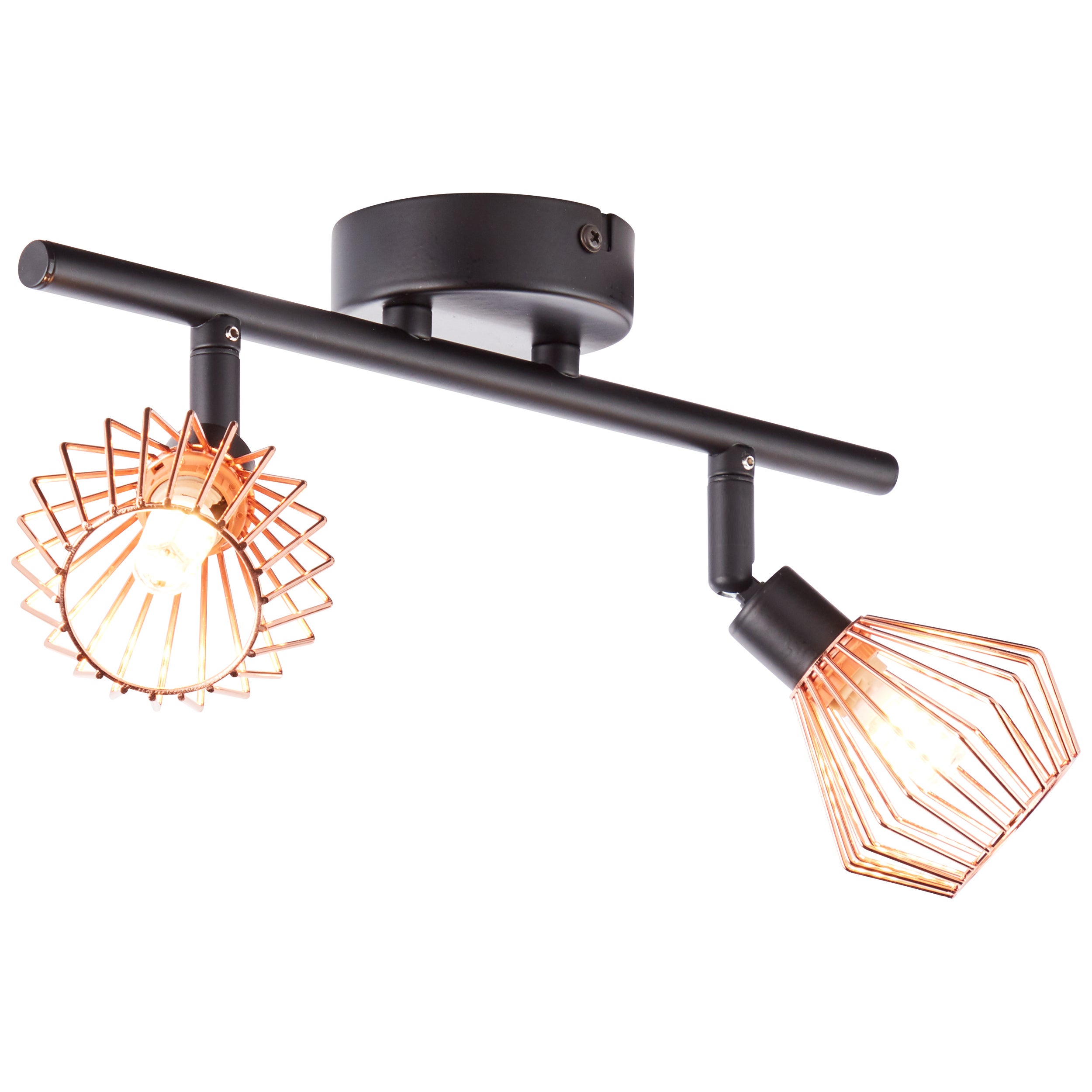 BRILLIANT lampa Dalma spot tube 2 flg czarny / miedź | 2x QT14, G9, 33W, odpowiednia do lamp z trzpieniem (brak w zestawie) - 3