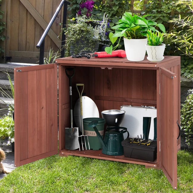 COSTWAY Coffre De Rangement Bois Acacia 182L Avec Roulettes - Banc Extérieur Charge 150kg 127x50x45cm Naturel